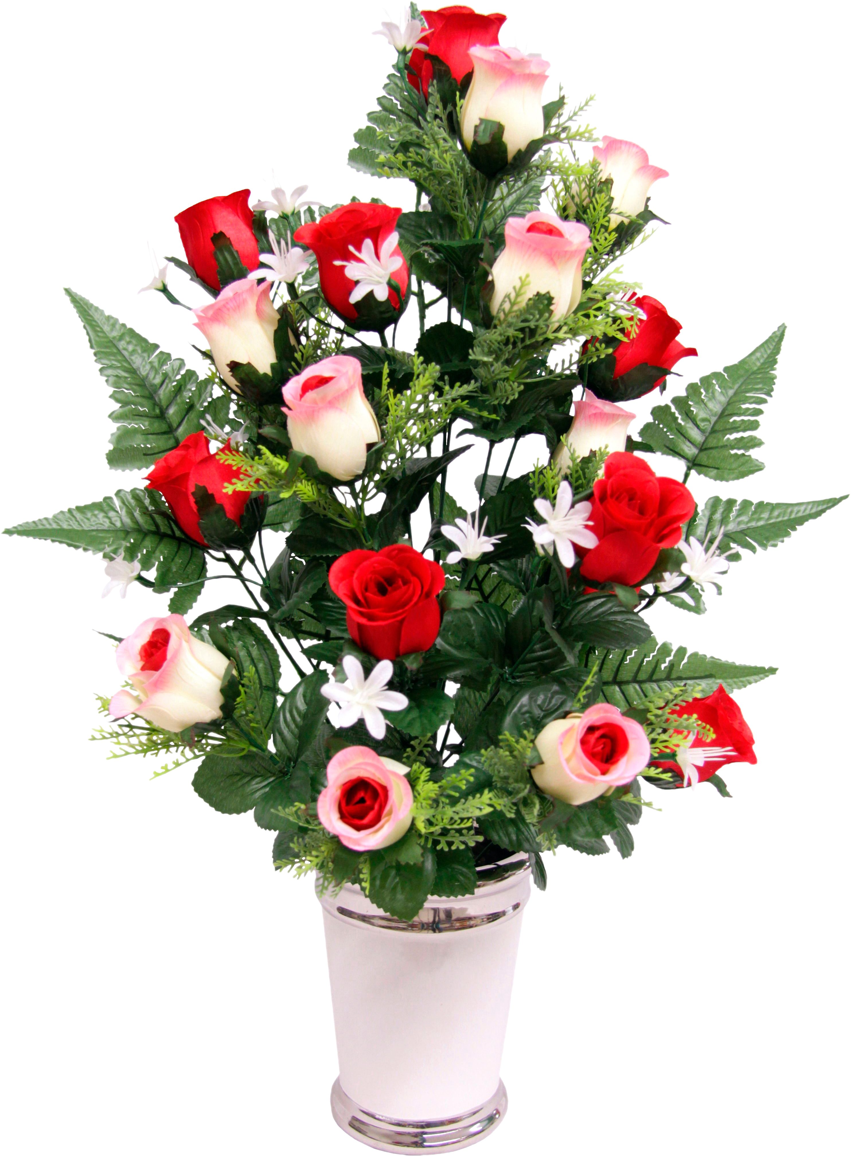 I.GE.A. Kunstplant Rosen (1 stuk) kunstplanten rood
