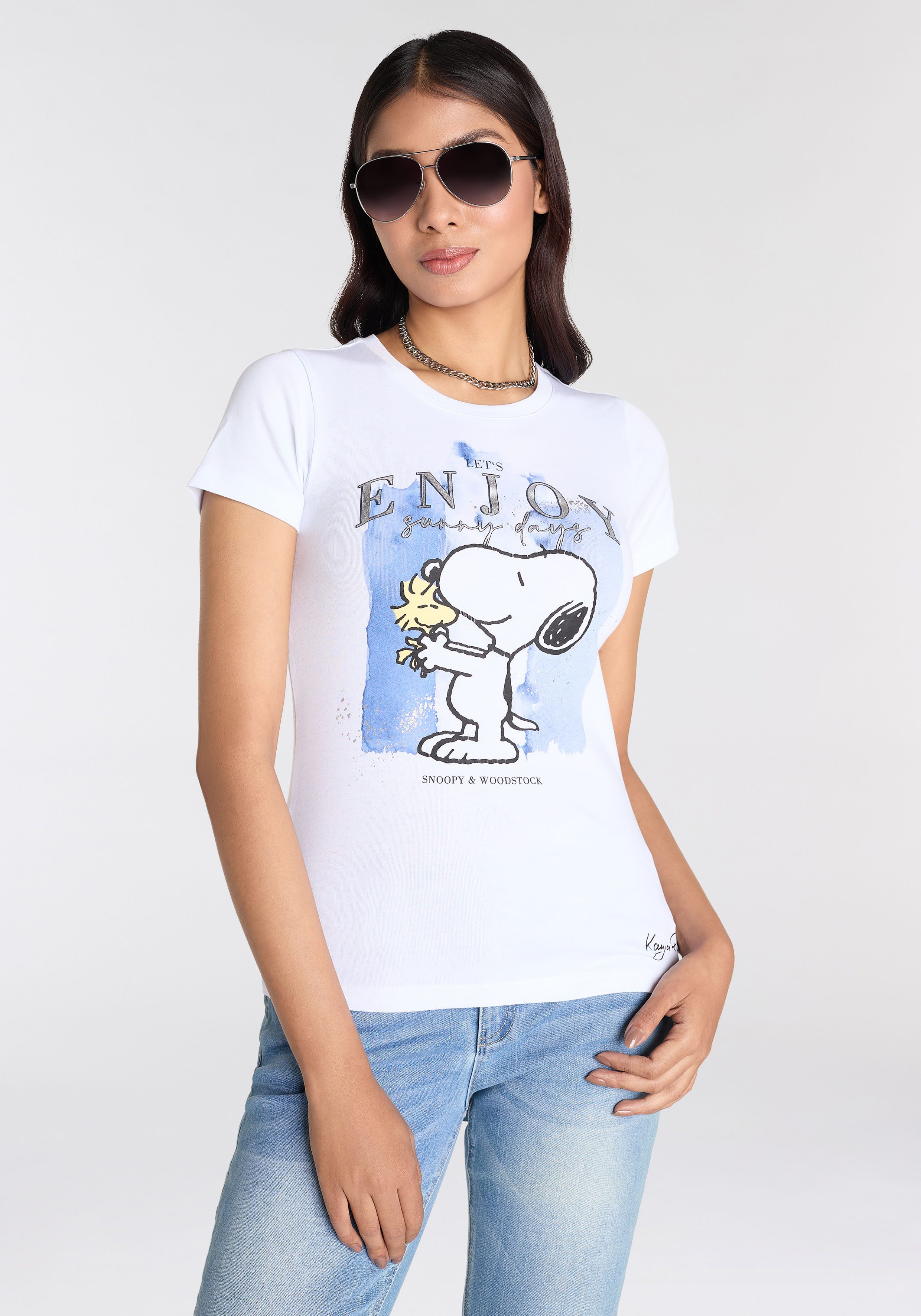 KangaROOS Shirt met korte mouwen met originele snoopy print in licentie