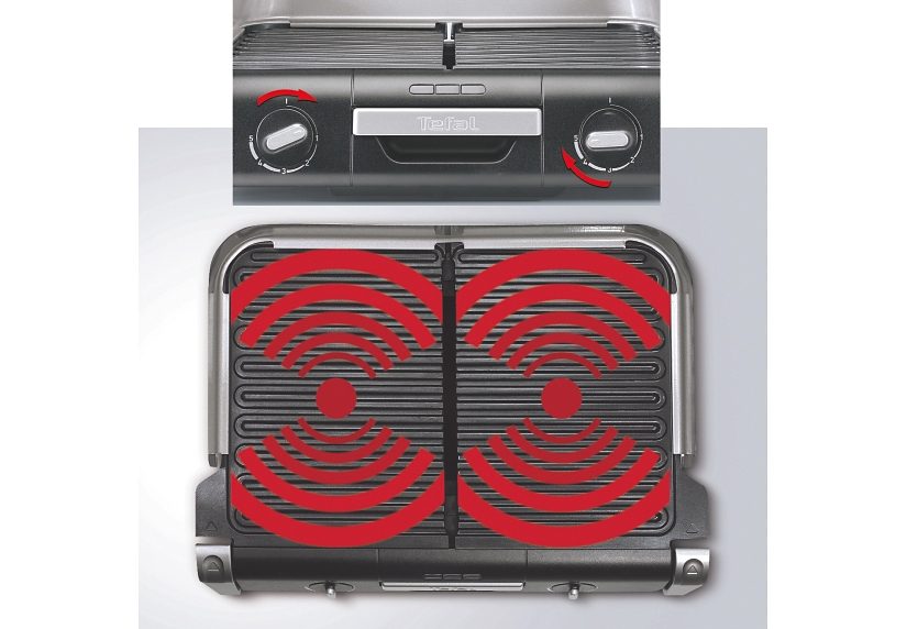 Tefal Tafelgrill TG8000 Family 2 gescheiden grillroosters -traploze thermostaten, individueel ter keuze