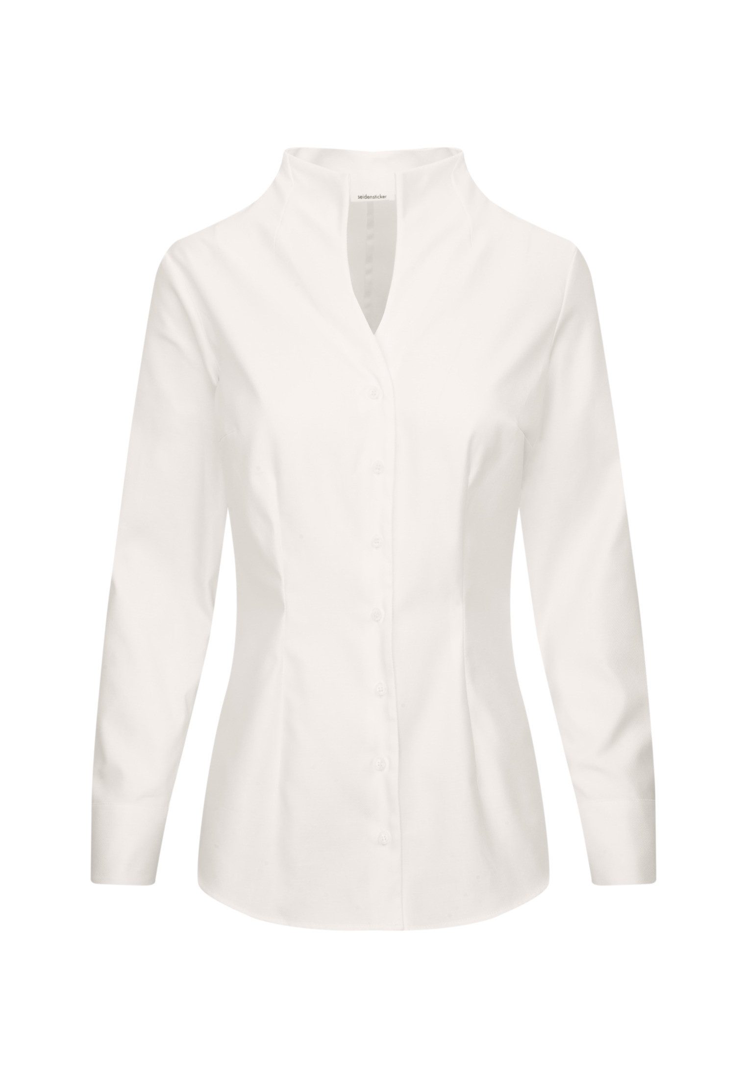 seidensticker Klassieke blouse Zwarte roos Lange mouwen kraag uni