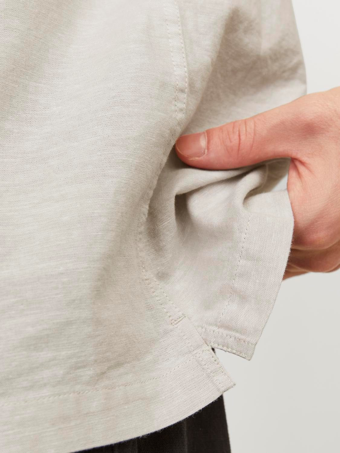 Jack & Jones Overhemd met korte mouwen JJESUMMER RESORT LINEN BLEND SHIRT SS SN