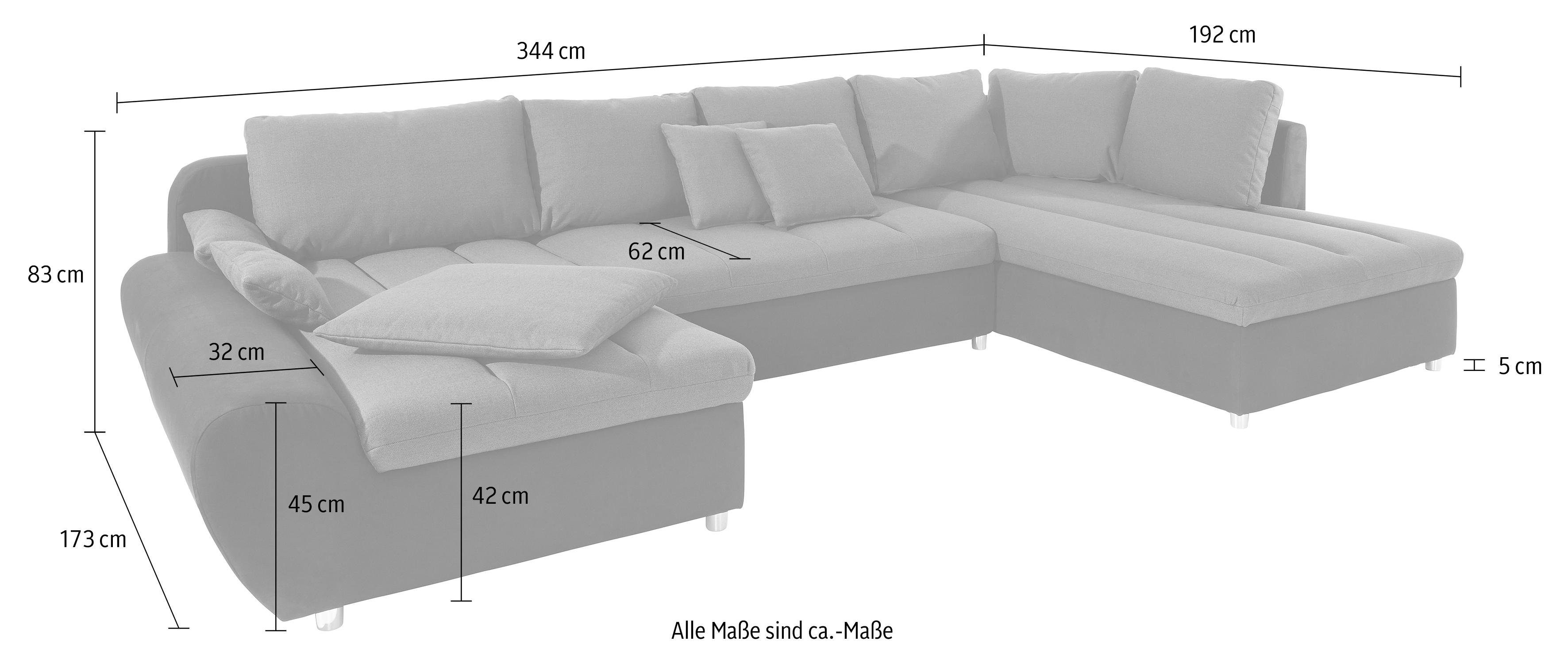 sit&more Zithoek Bandos U-vorm in 2 verschillende maten, naar keuze met slaapfunctie + bedkist