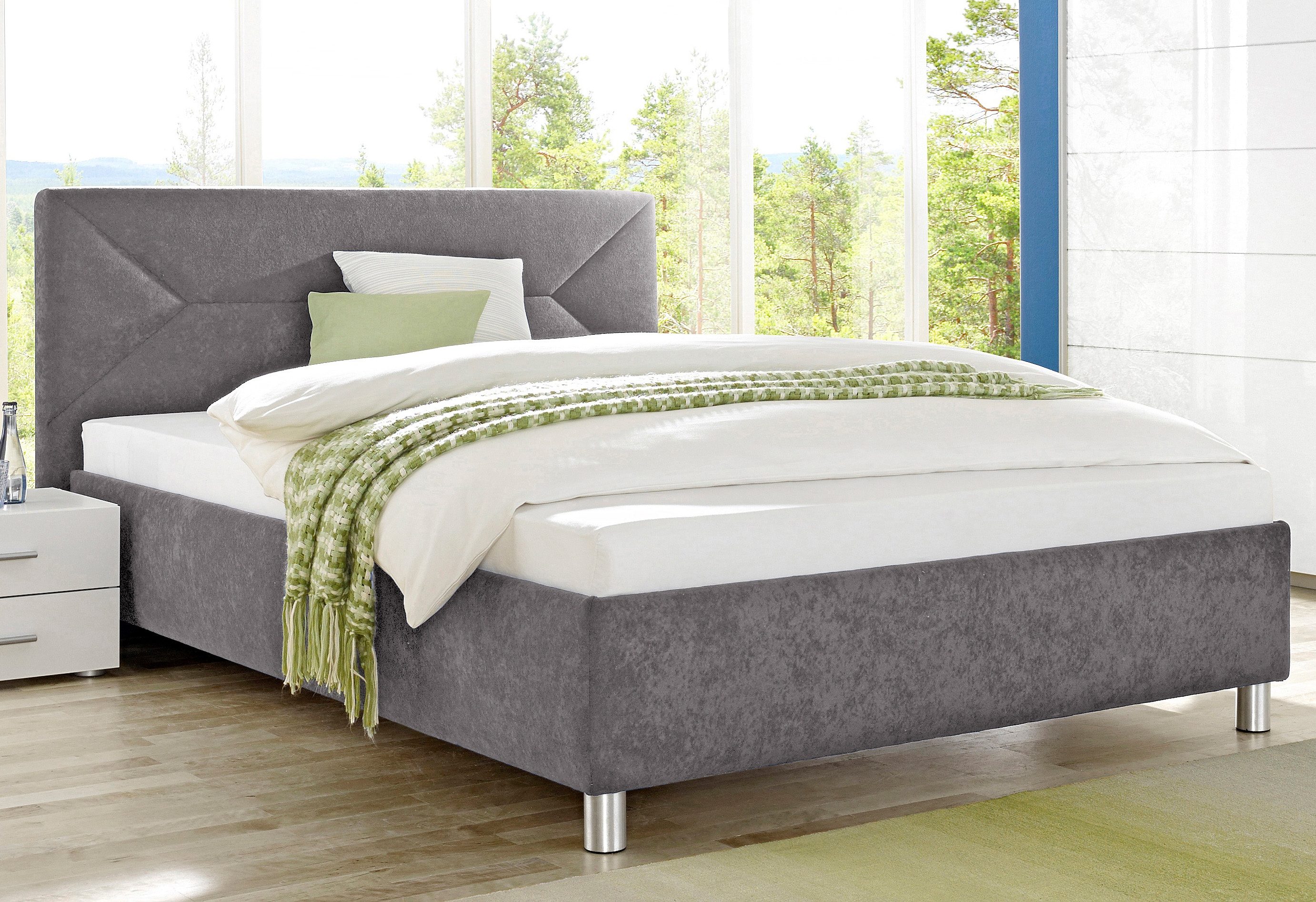 Maintal Gestoffeerd bed bedden grijs