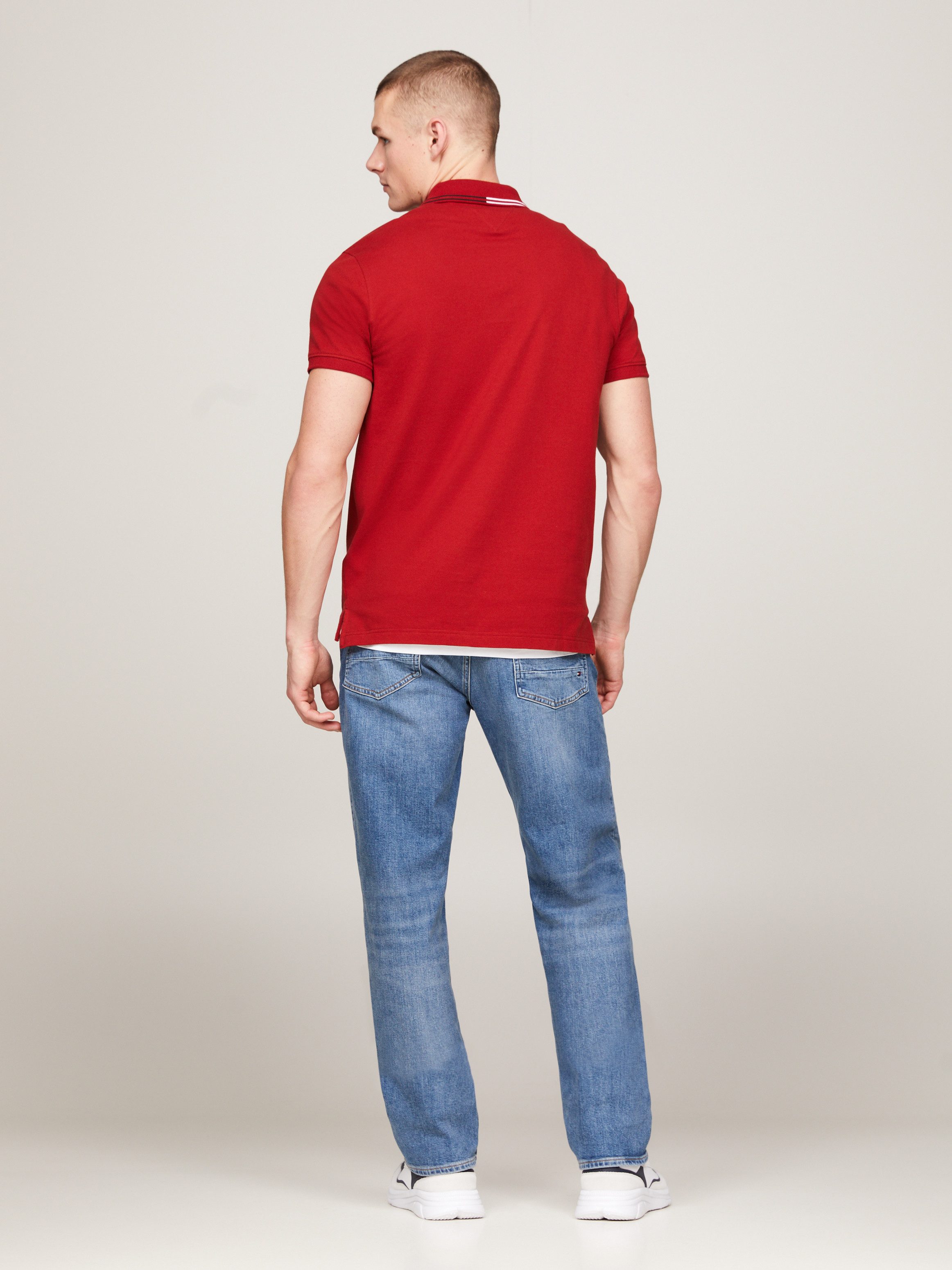 Tommy Hilfiger Poloshirt RWB ZIP PLACKET TIPPING REG POLO met contrasterende strepen aan de kraag