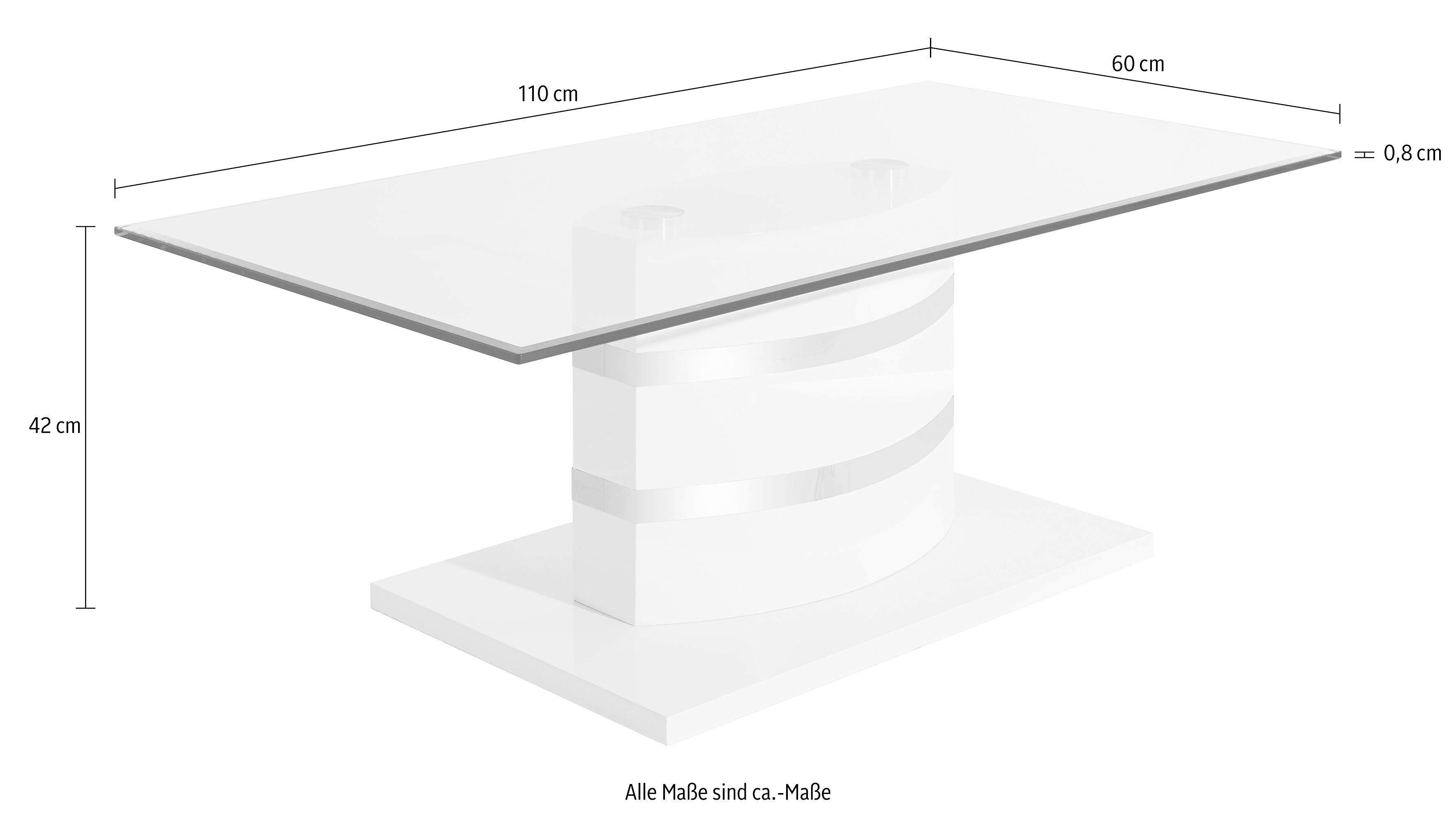 Paroli Salontafel met heldere glasplaat