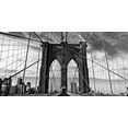 home affaire artprint op linnen peter knif: brooklyn bridge 100x50 cm zwart