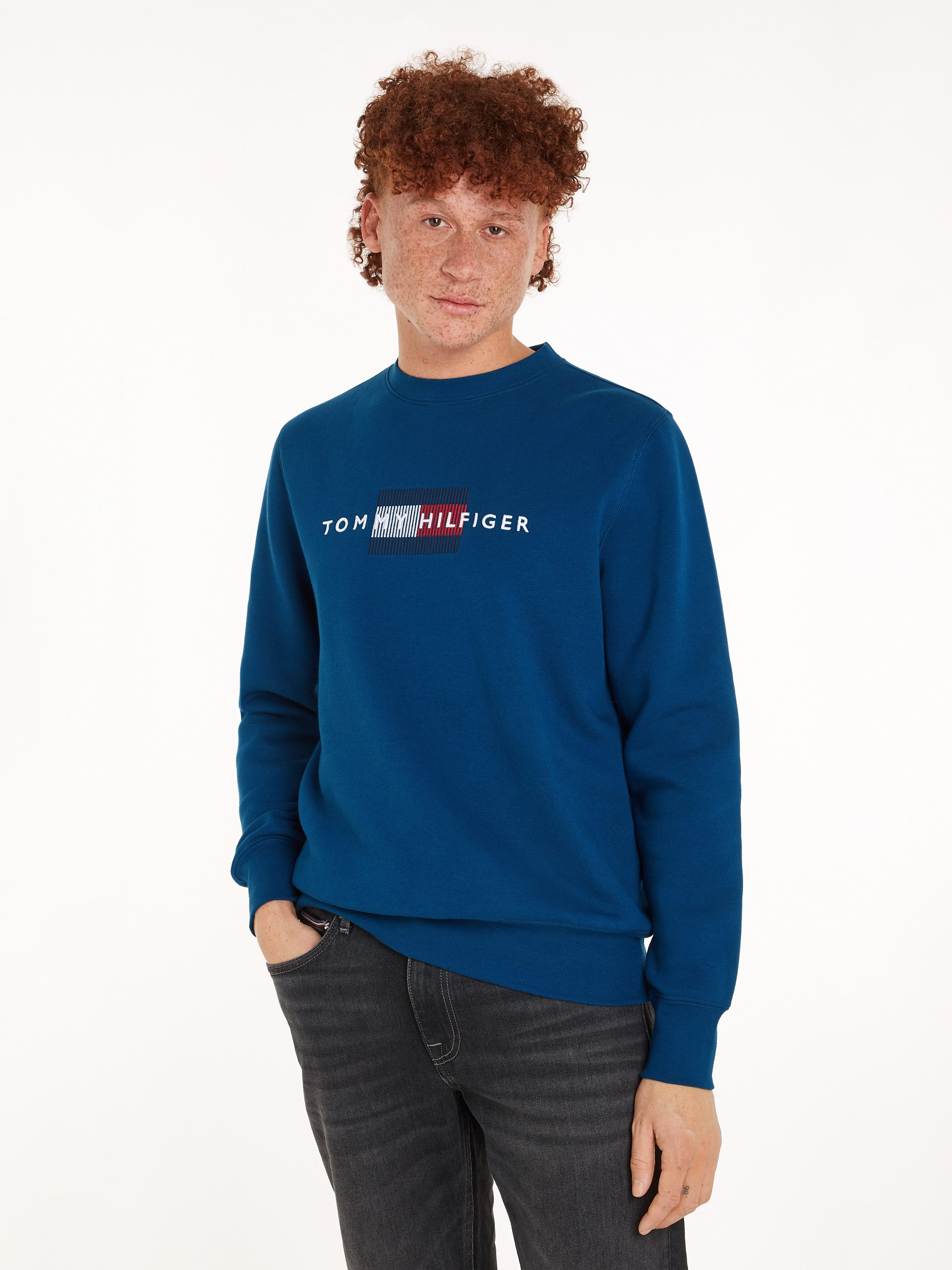 Tommy Hilfiger Sweatshirt HILFIGER FLAG EMBRO SWEATSHIRT meerkleurige borduursel op de borst