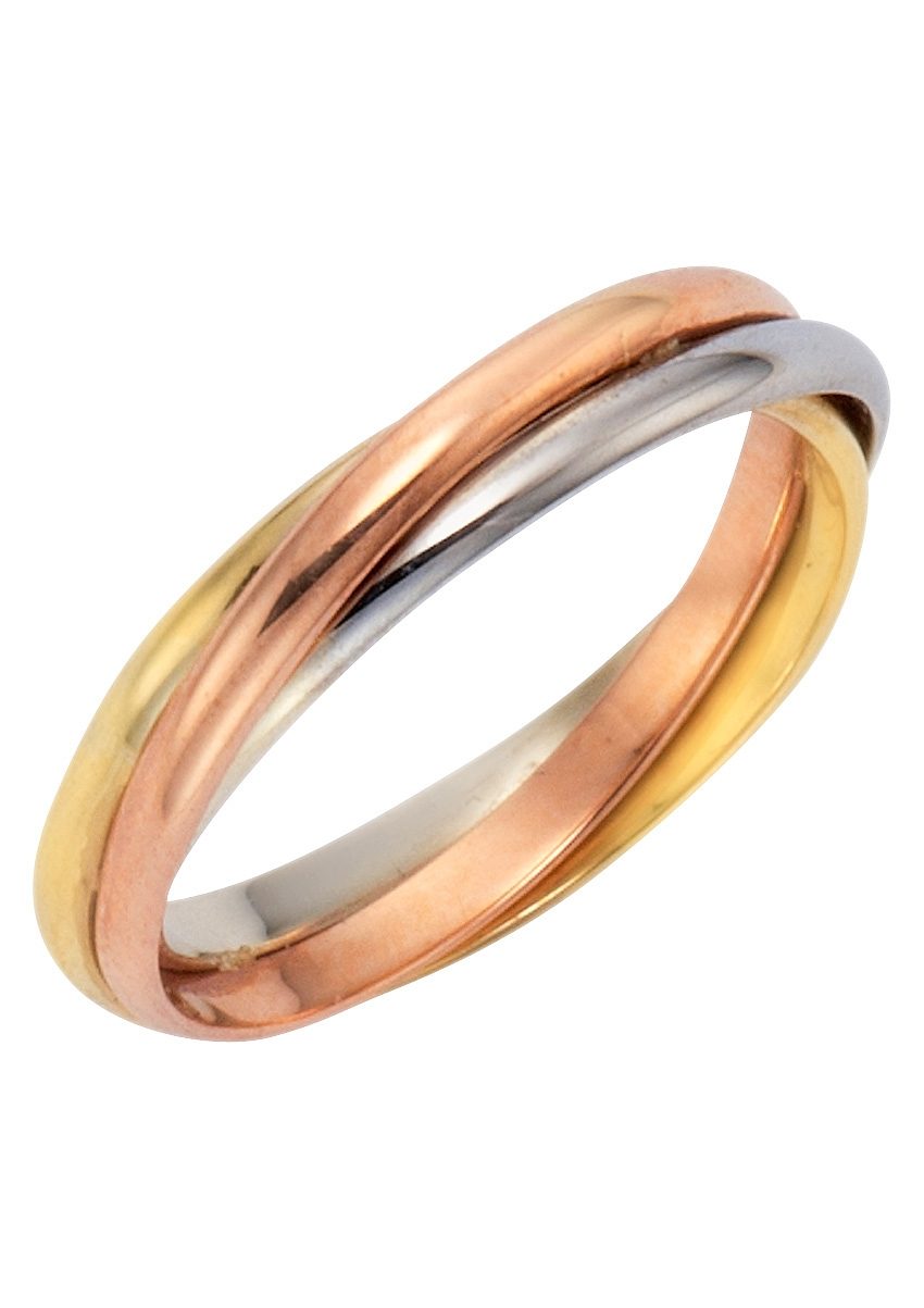 Firetti Ring Sieraad cadeau Goudkleurig 333 damesring goudkleurige ring tricolor dames ringen maat 17 goud(kleur)