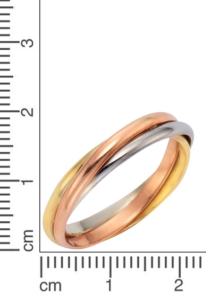 Firetti Ring Sieraad cadeau Goudkleurig 333 damesring goudkleurige ring tricolor
