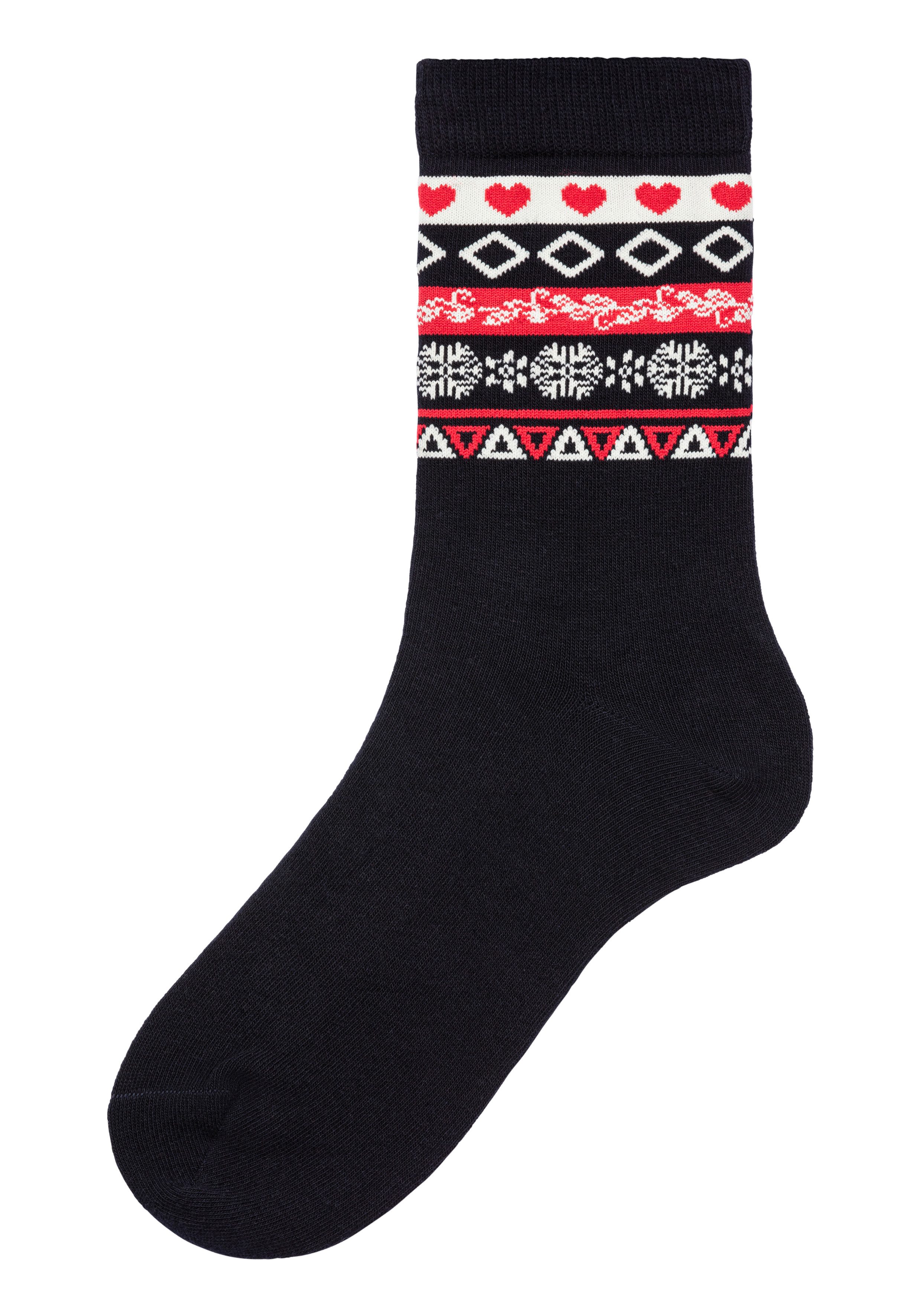 H.I.S Basic sokken met wintermotieven (set 3 paar)