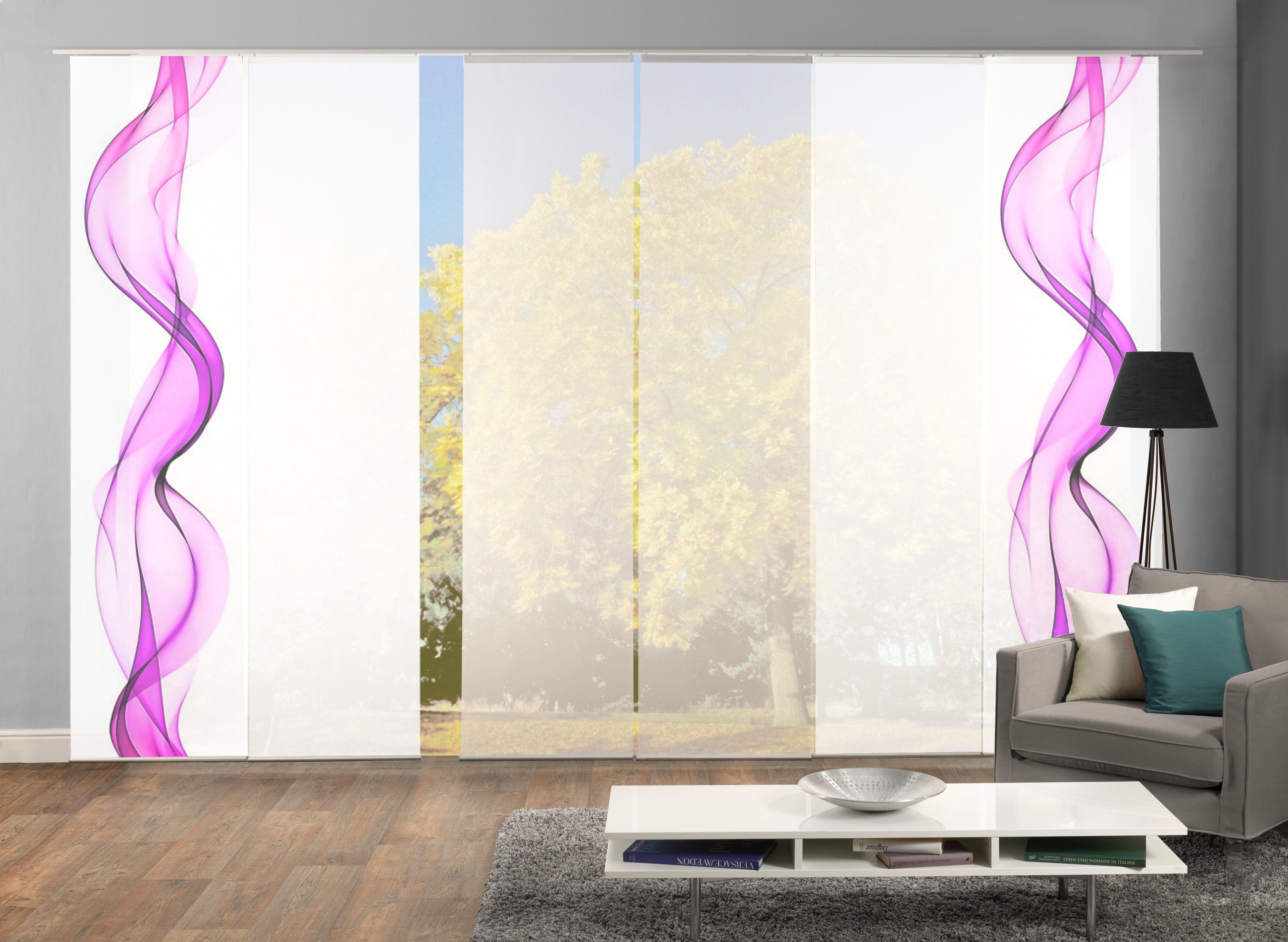 HOME WOHNIDEEN Paneelgordijn ALBERTA HxB: 245x60, ondoorzichtig, inclusief bevestigingsmateriaal (6 stuks)