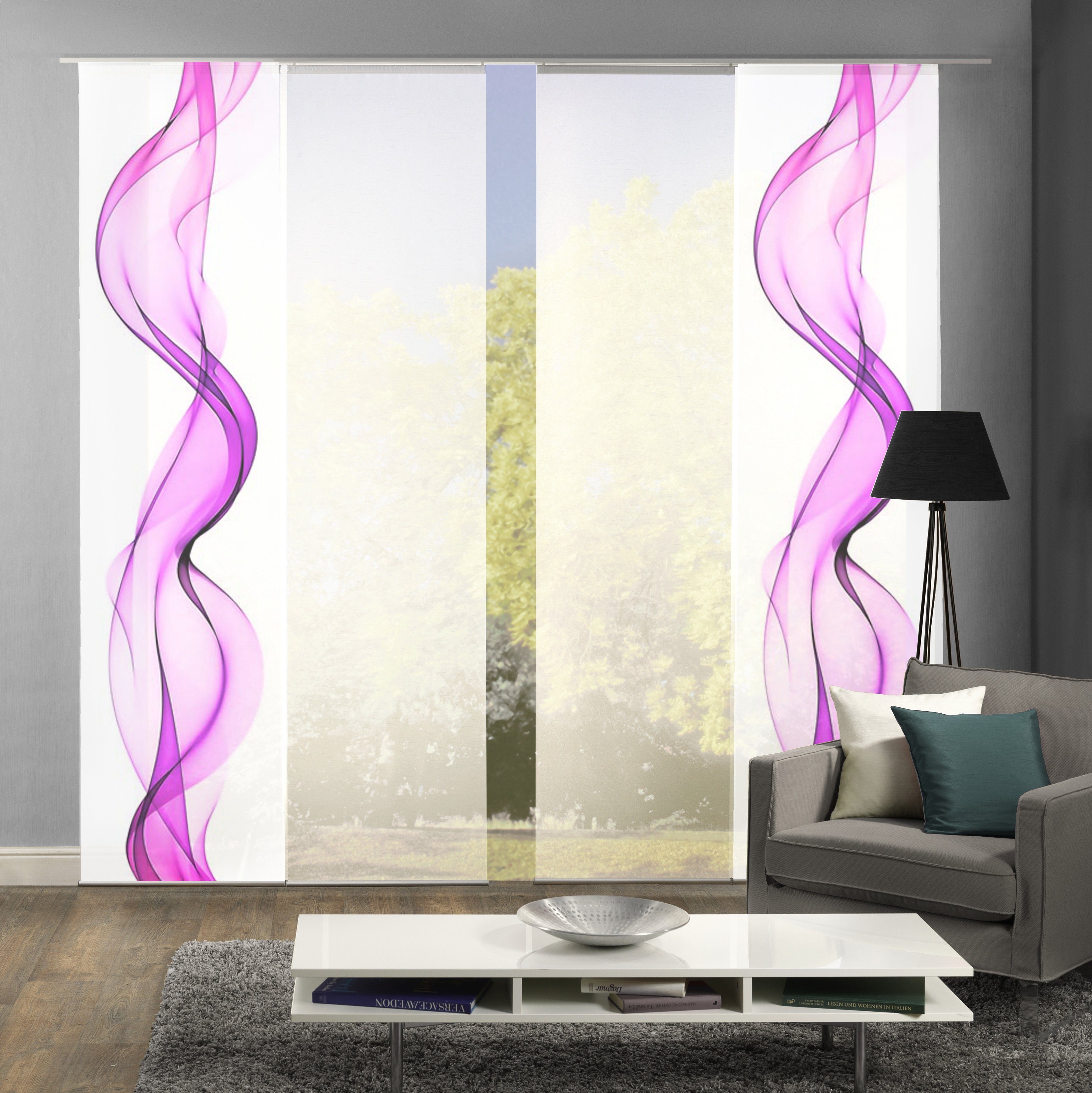 HOME WOHNIDEEN Paneelgordijn ALBERTA HxB: 245x60, ondoorzichtig, inclusief bevestigingsmateriaal (4 stuks)