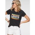 levi's shirt met ronde hals the perfect tee pride edition fijne strepen in de kleuren van de regenboog zwart