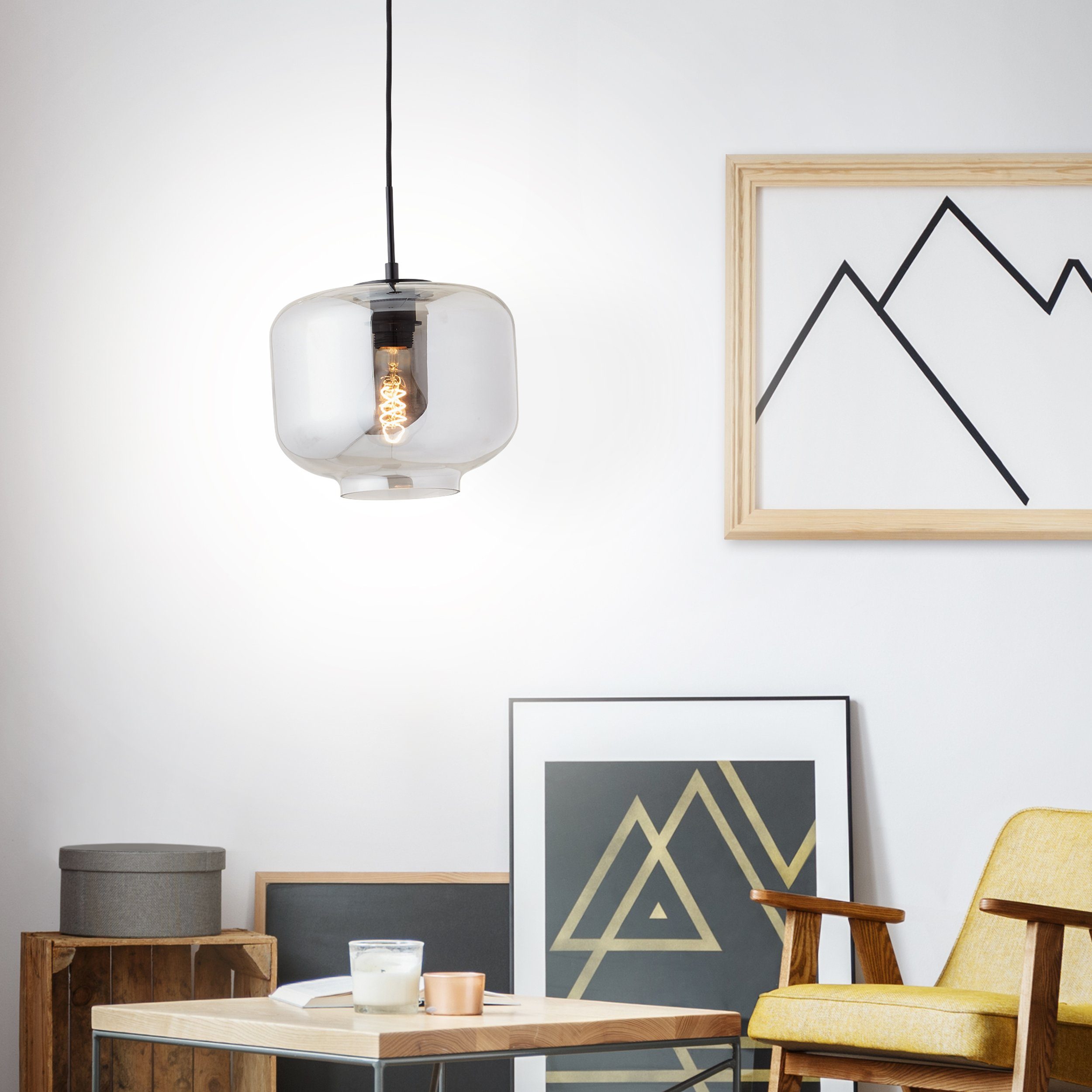 Brilliant Leuchten Hanglamp Kleon Hanglamp, 185 x 25 cm, E27, in te korten