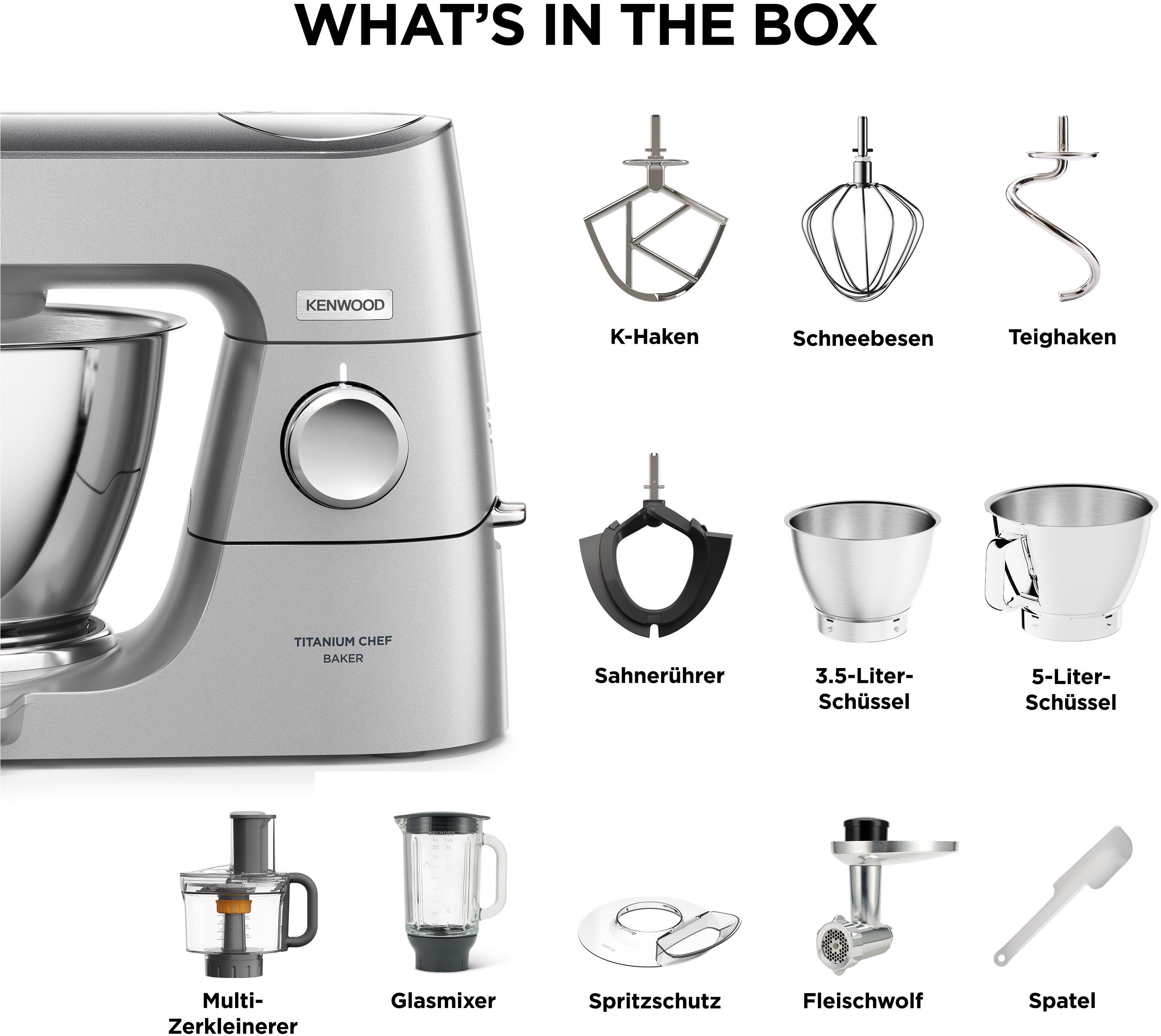KENWOOD Keukenmachine Titanium Chef Baker KVC85.594SI