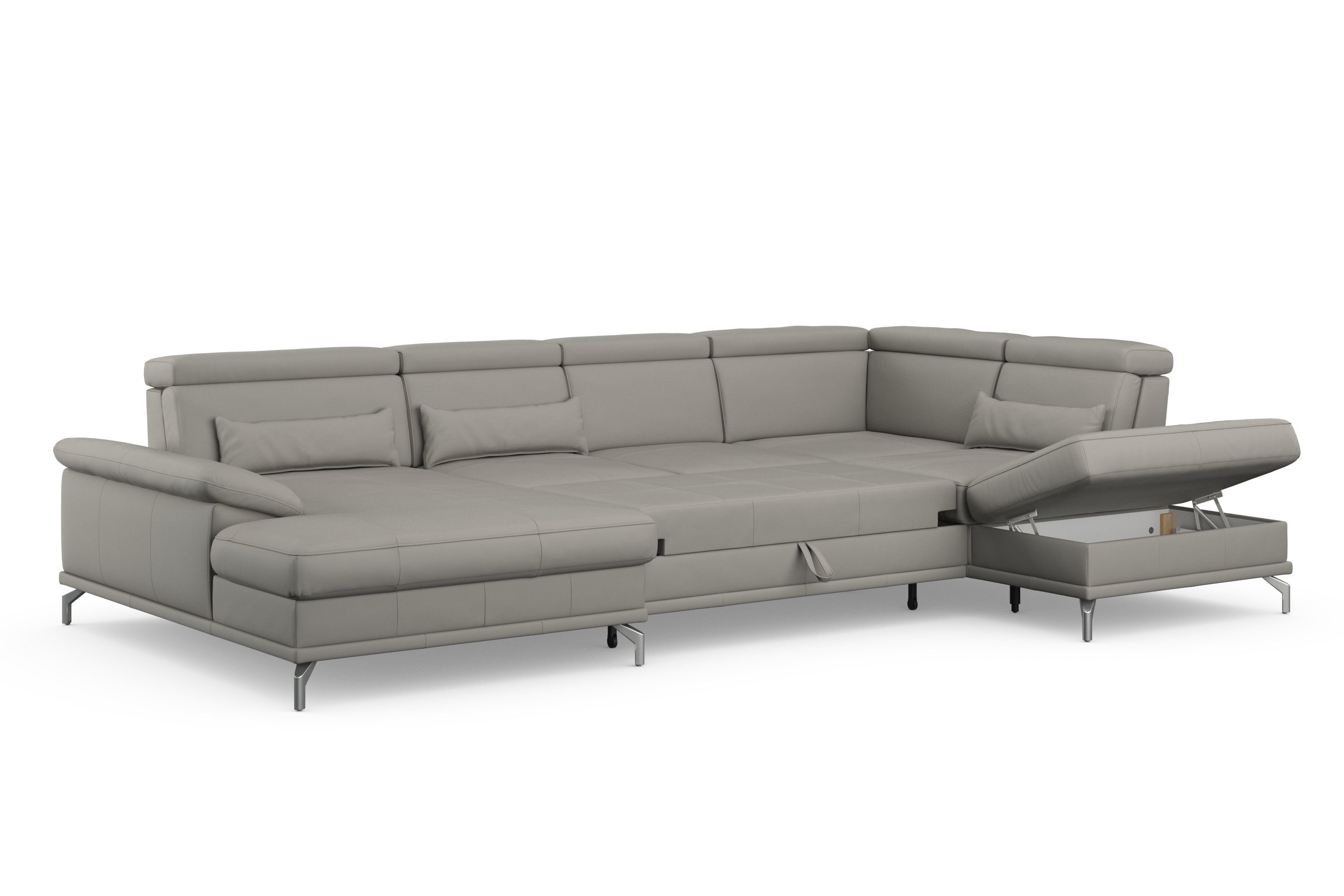 sit&more Zithoek Cabrio U-vorm, met zitdiepteverstelling, arm- en hoofdsteunverstelling