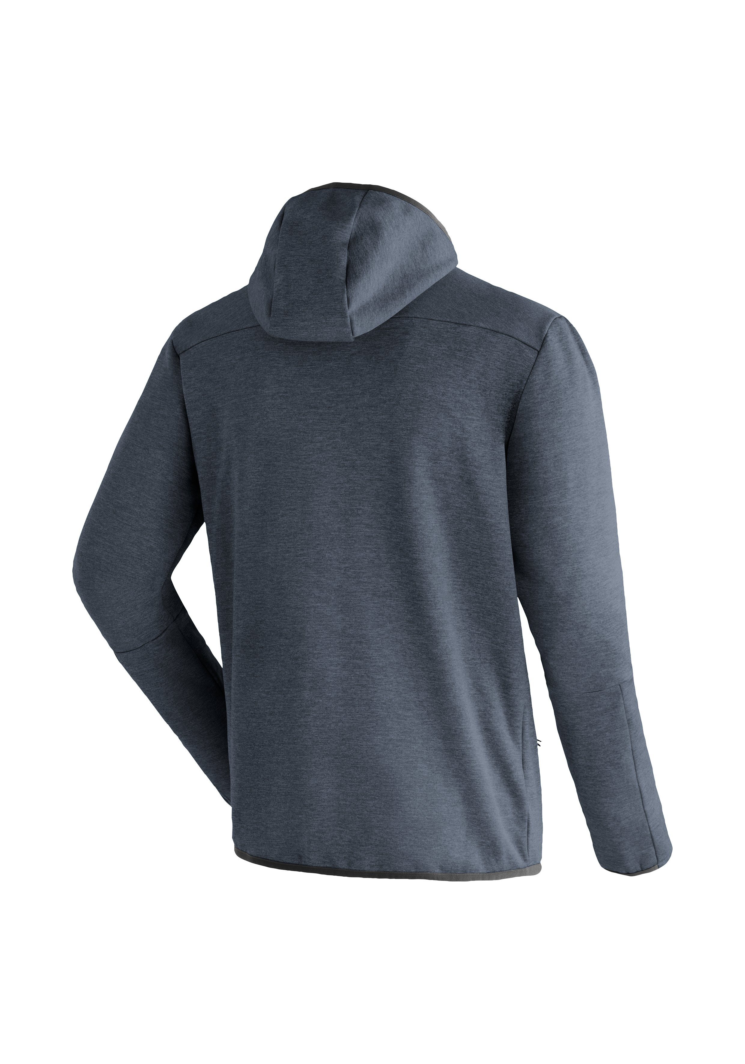 Maier Sports Fleecejack Fave M Heren fleece met verstelbare capuchon, ademende zip-hoodie