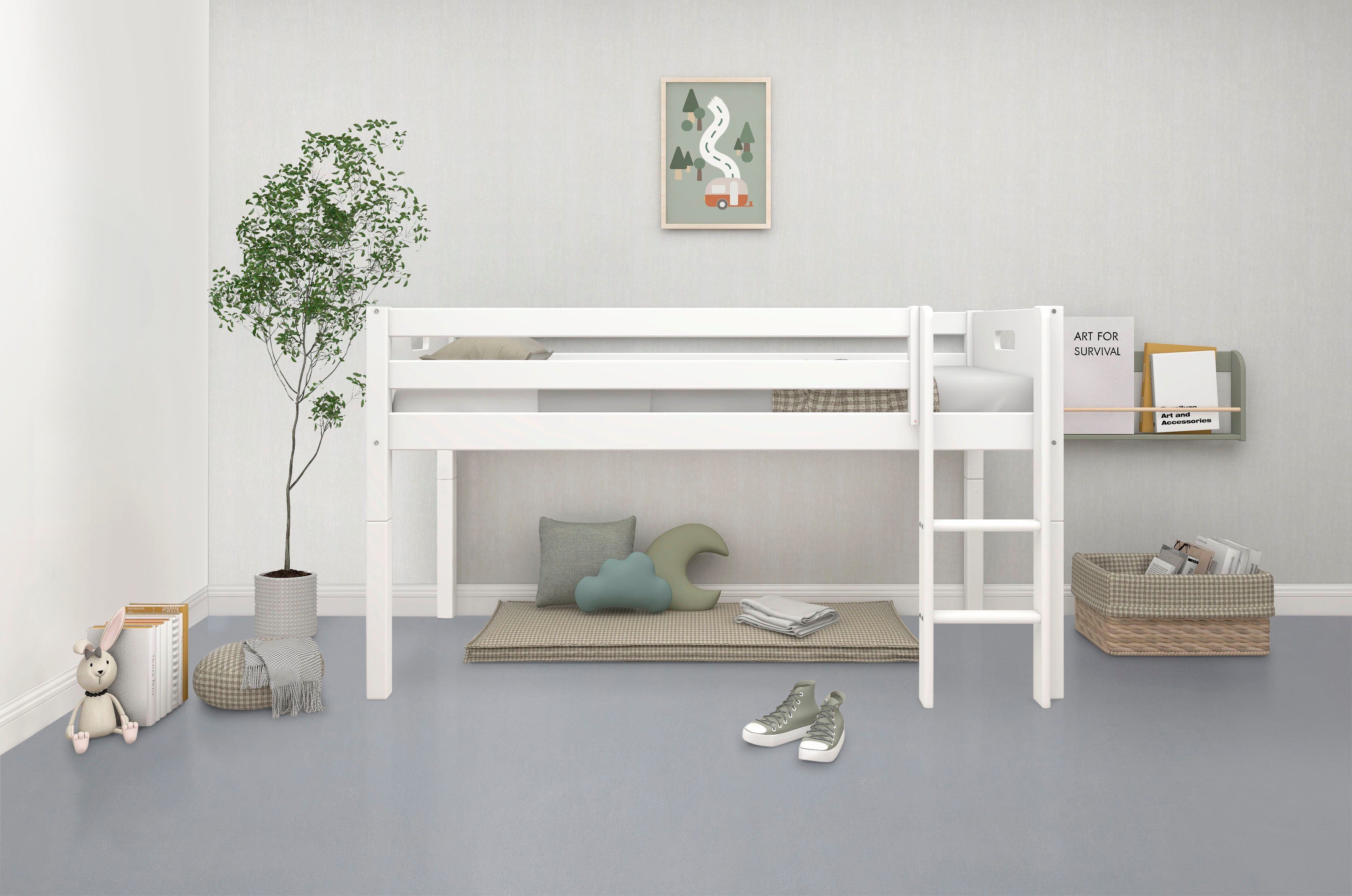 Thuka Speelbed Nordic Kinderbed, Speelbed, Halfhoog Bed, met valbeveiliging, om te bouwen...