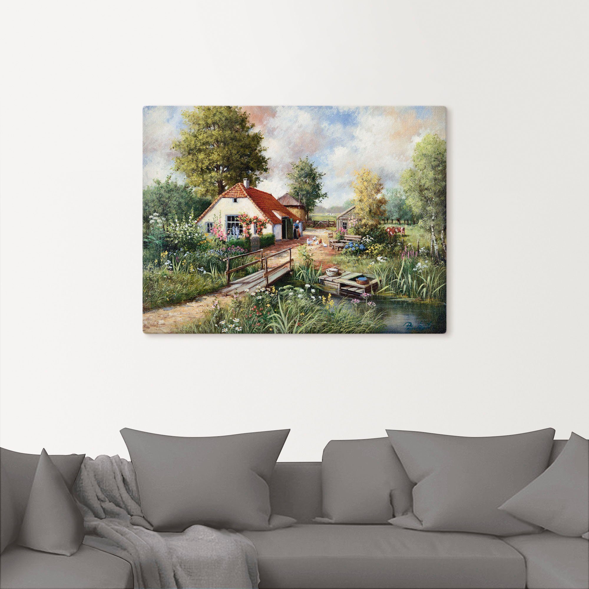 Artland Artprint Boerderij als artprint op linnen, poster in verschillende formaten maten
