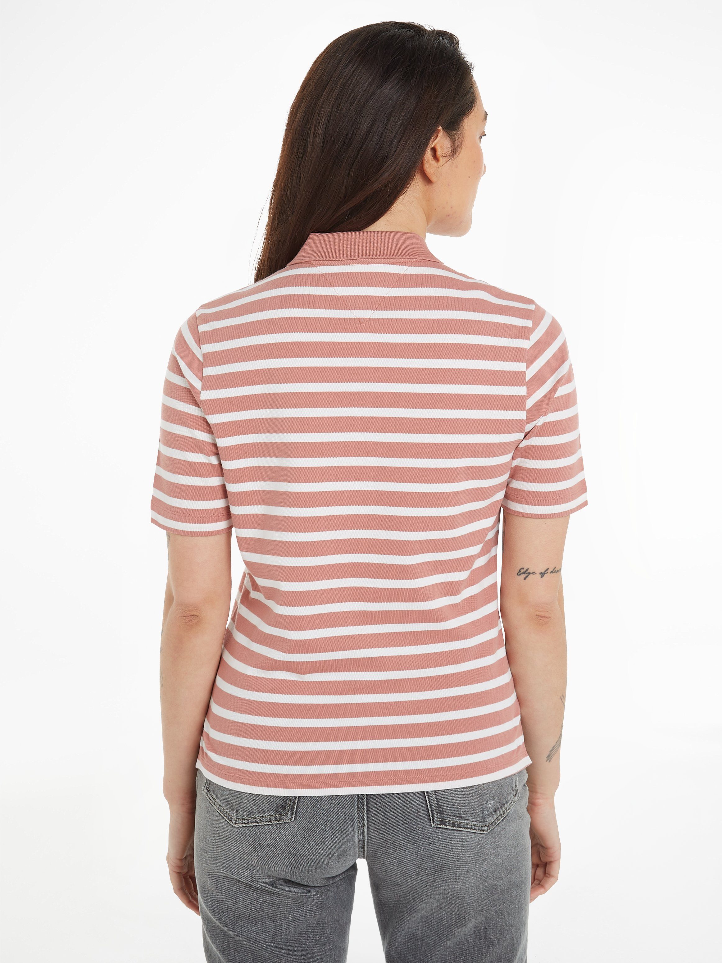 Tommy Hilfiger Poloshirt 1985 REG PIQUE STRIPE POLO SS met discreet geborduurd tommy hilfiger logo