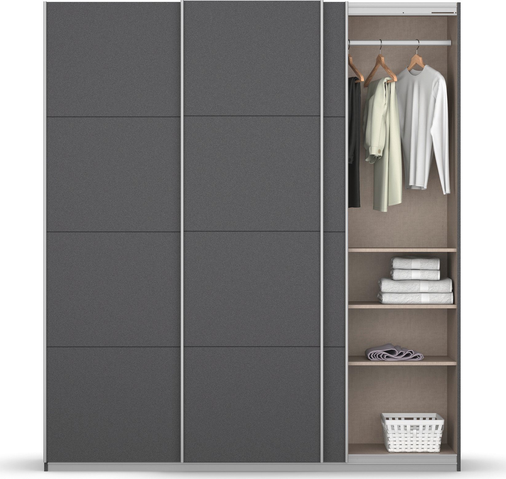 rauch Zweefdeurkast Kledingkast kast garderobe KOLUNA met hoogwaardige glasfront