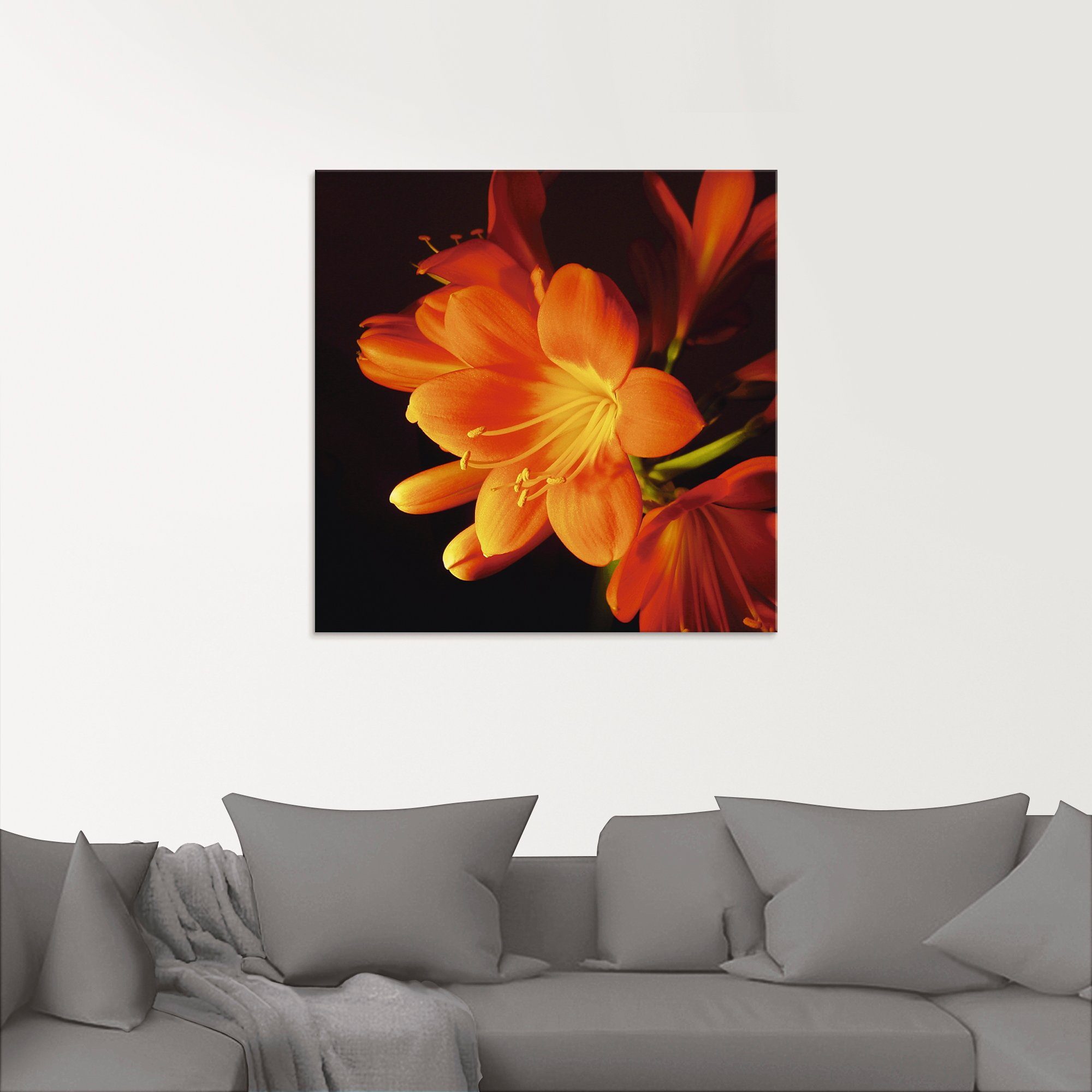 Artland Print op glas Clivie in feloranje in verschillende maten