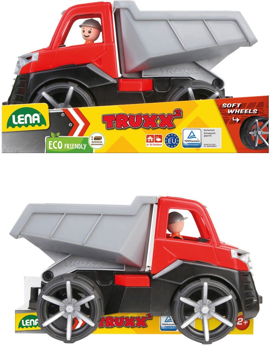 Lena® Speelgoed-kiepwagen TRUXX², rood inclusief speelfiguur, made in europe