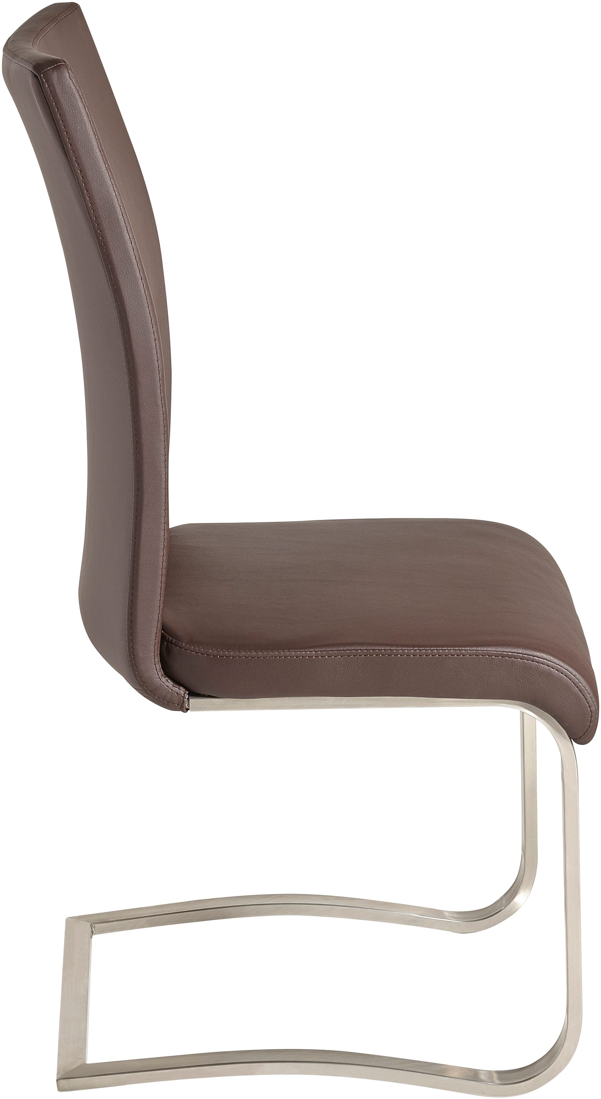 MCA furniture Vrijdragende stoel Arco Stoel overtrokken met echt leer, belastbaar tot 130 kg (2 stuks)