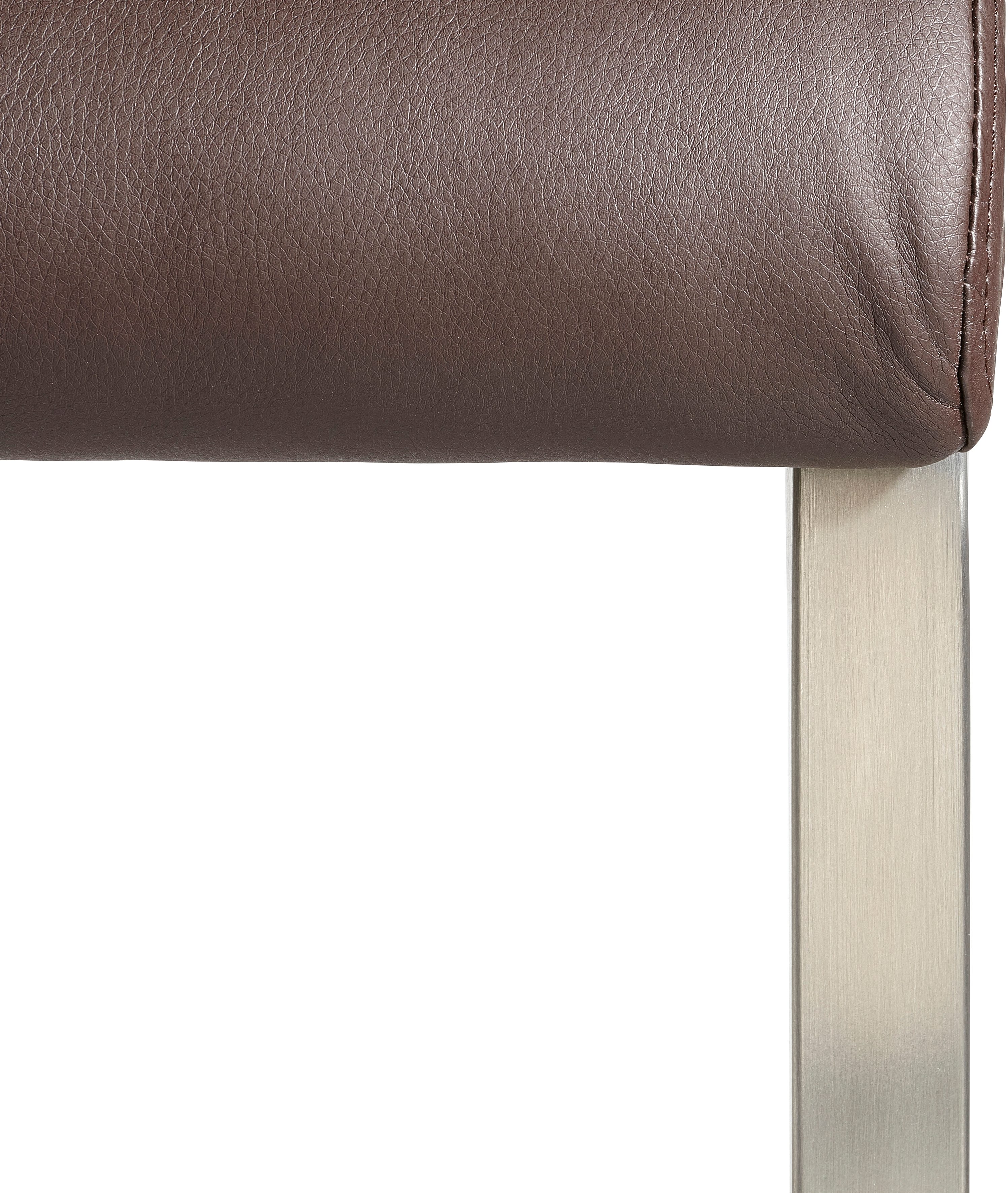 MCA furniture Vrijdragende stoel Arco Stoel overtrokken met echt leer, belastbaar tot 130 kg (2 stuks)