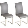 mca furniture vrijdragende stoel arco stoel overtrokken met echt leer, belastbaar tot 130 kg (set, 2 stuks) grijs