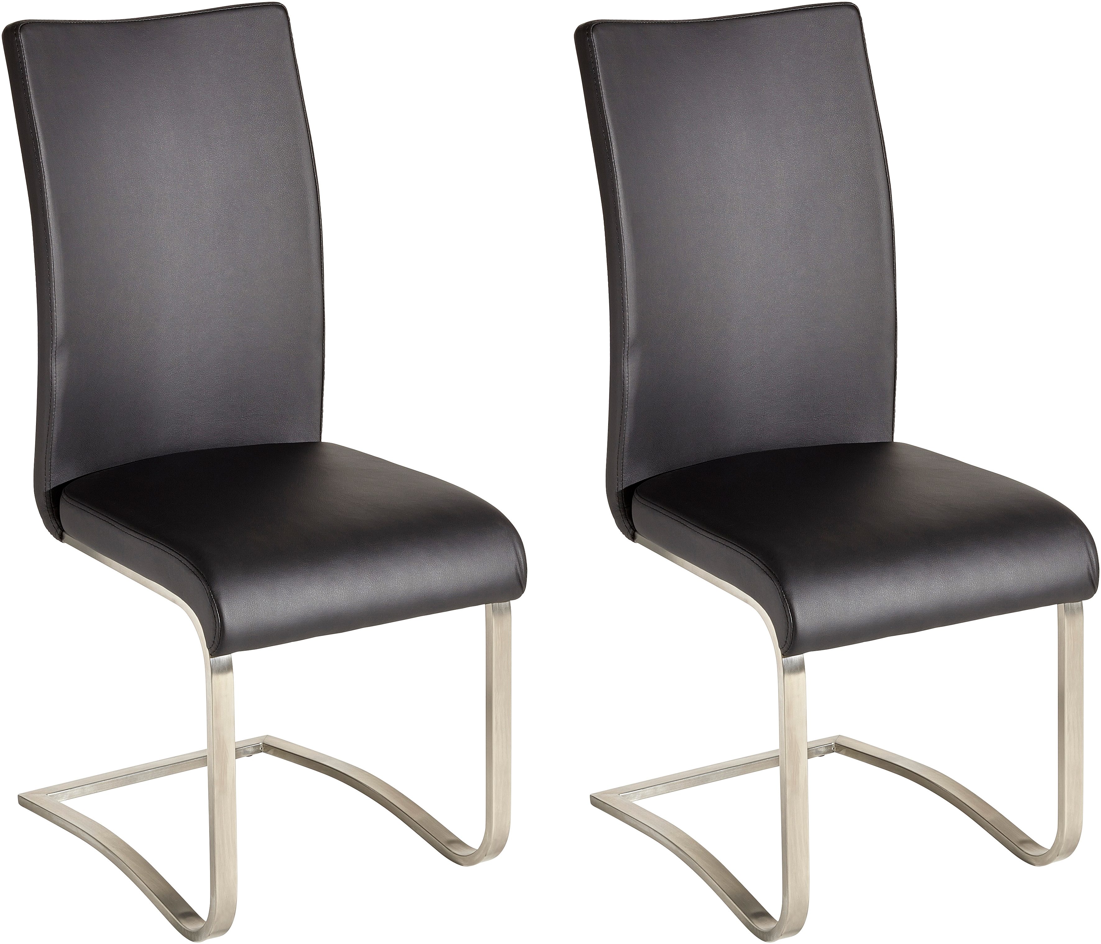 MCA furniture Vrijdragende stoel Arco Stoel overtrokken met echt leer, belastbaar tot 130 kg (set, 2 stuks)