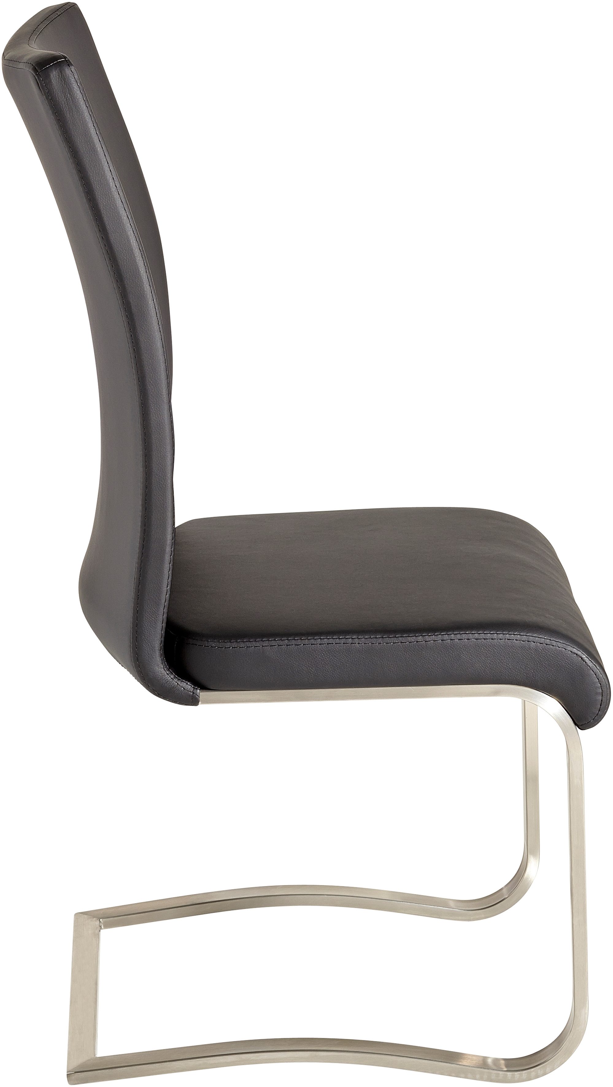 MCA furniture Vrijdragende stoel Arco Stoel overtrokken met echt leer, belastbaar tot 130 kg (2 stuks)