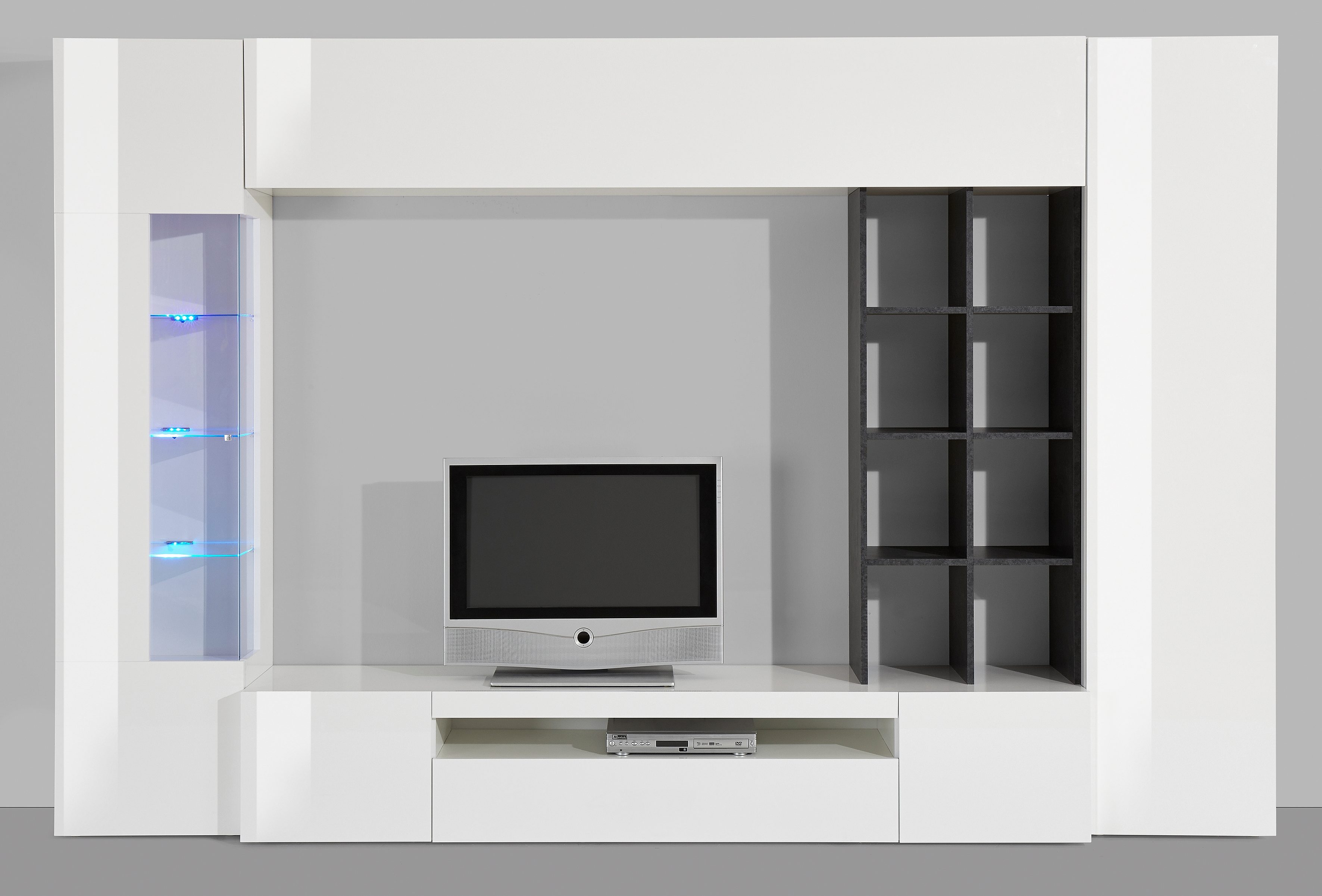 INOSIGN Wandmeubel New Egypt, wandmeubel, mediameubel, woonkamerwand 2 kleppen, 2 kleine deuren, 2 grote deuren, rekopbouw breedte 290 hoogte 191 (set, 5-delig)