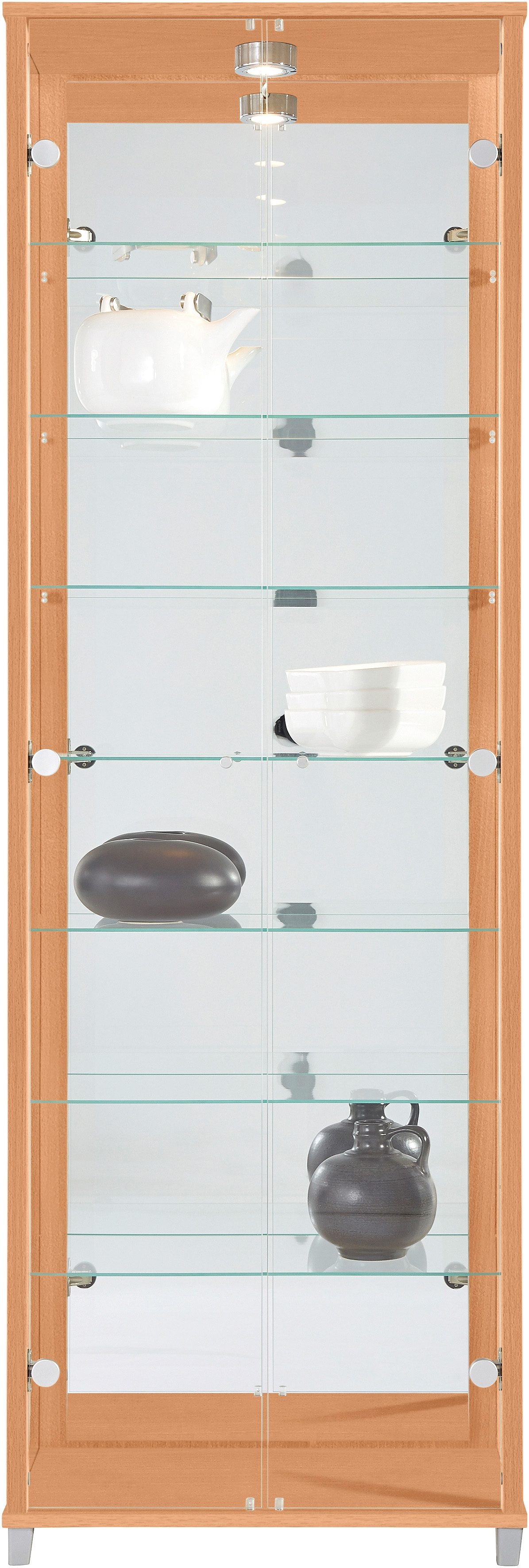 fif möbel Vitrinekast OPTIMA Staande vitrine/glasvitrine met 2 glazen deuren, perfect voor verzamelaars, verzamelvitrine