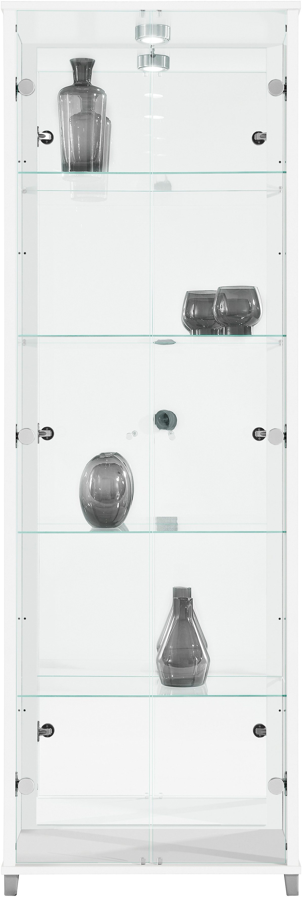 fif möbel Vitrinekast OPTIMA Standvitrine, vitrinekast, glazen vitrine, verzamelvitrine, LED