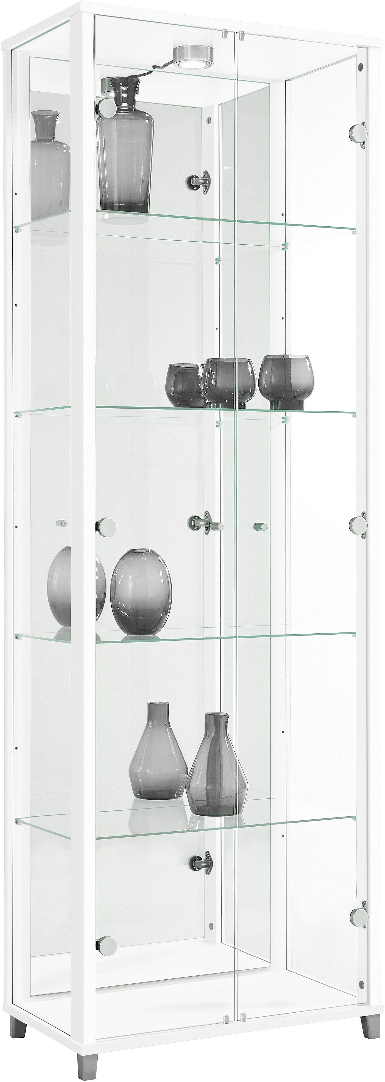 fif möbel Vitrinekast OPTIMA Standvitrine, vitrinekast, glazen vitrine, verzamelvitrine, LED