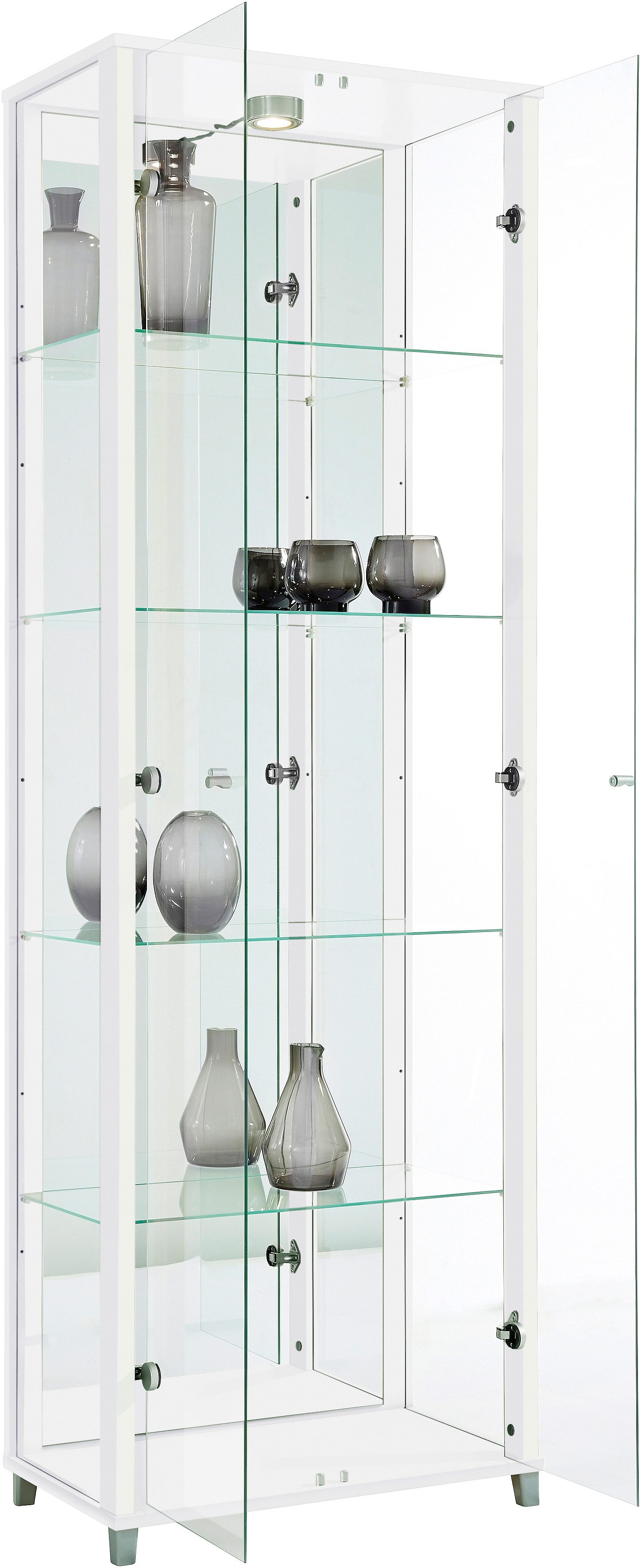 fif möbel Vitrinekast OPTIMA Standvitrine, vitrinekast, glazen vitrine, verzamelvitrine, LED