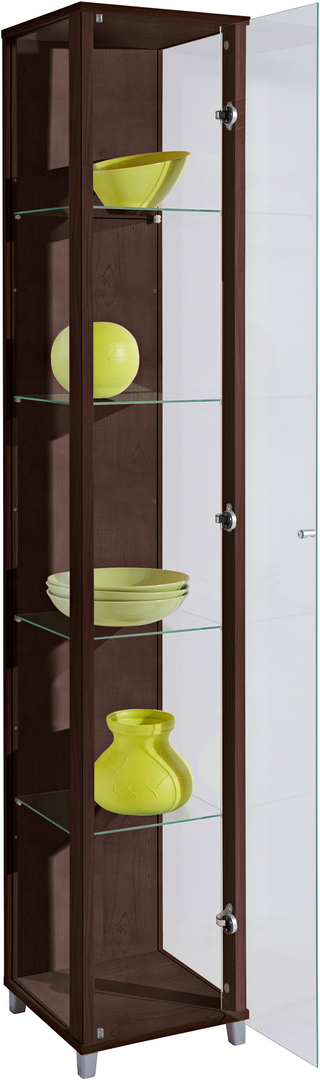 fif möbel Vitrinekast OPTIMA hoogte ca. 172 cm Staande vitrine/Glasvitrine 1x Glazen deur, perfect voor verzamelaars, verzamelvitrine