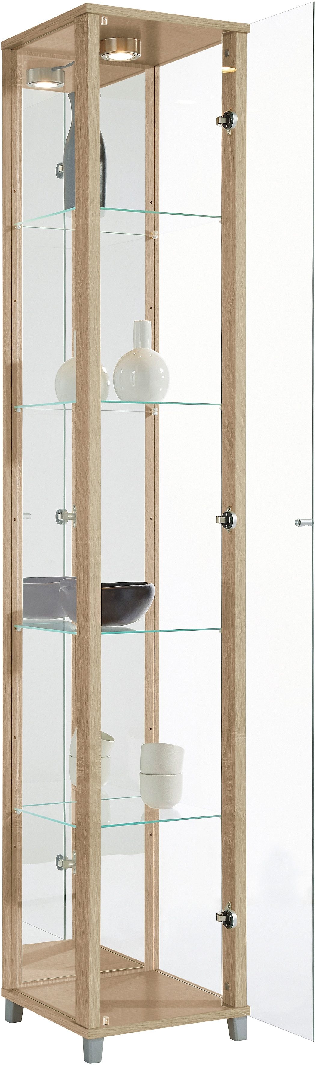 fif möbel Vitrinekast OPTIMA Staande vitrine/Glasvitrine 1x Glazen deur, perfect voor verzamelaars, verzamelvitrine