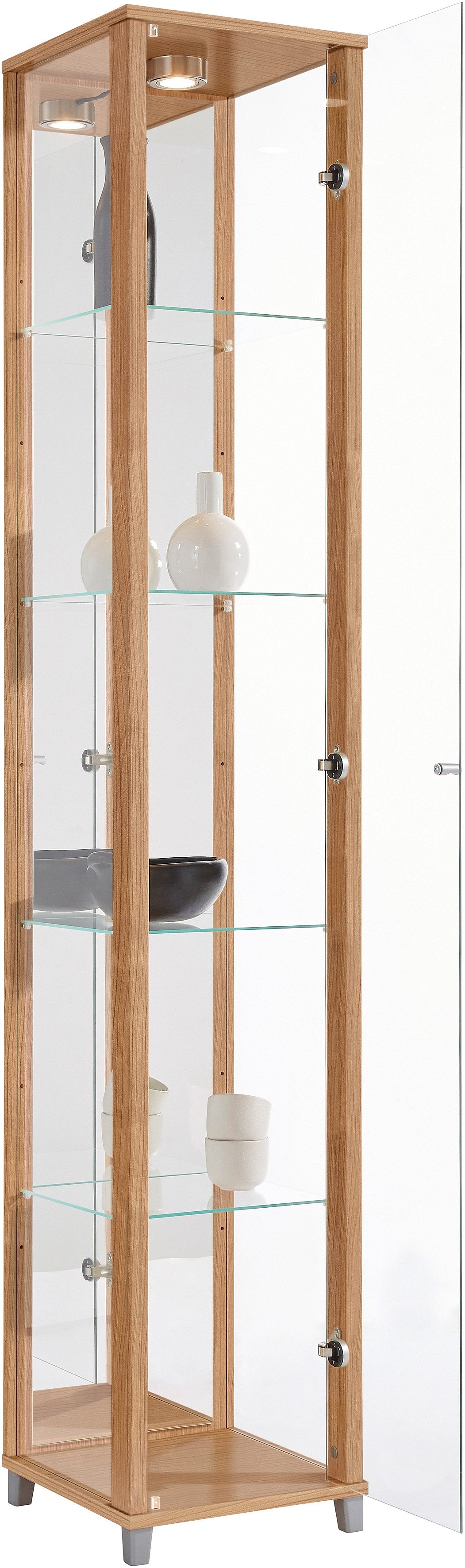 fif möbel Vitrinekast OPTIMA Staande vitrine/Glasvitrine 1x Glazen deur, perfect voor verzamelaars, verzamelvitrine