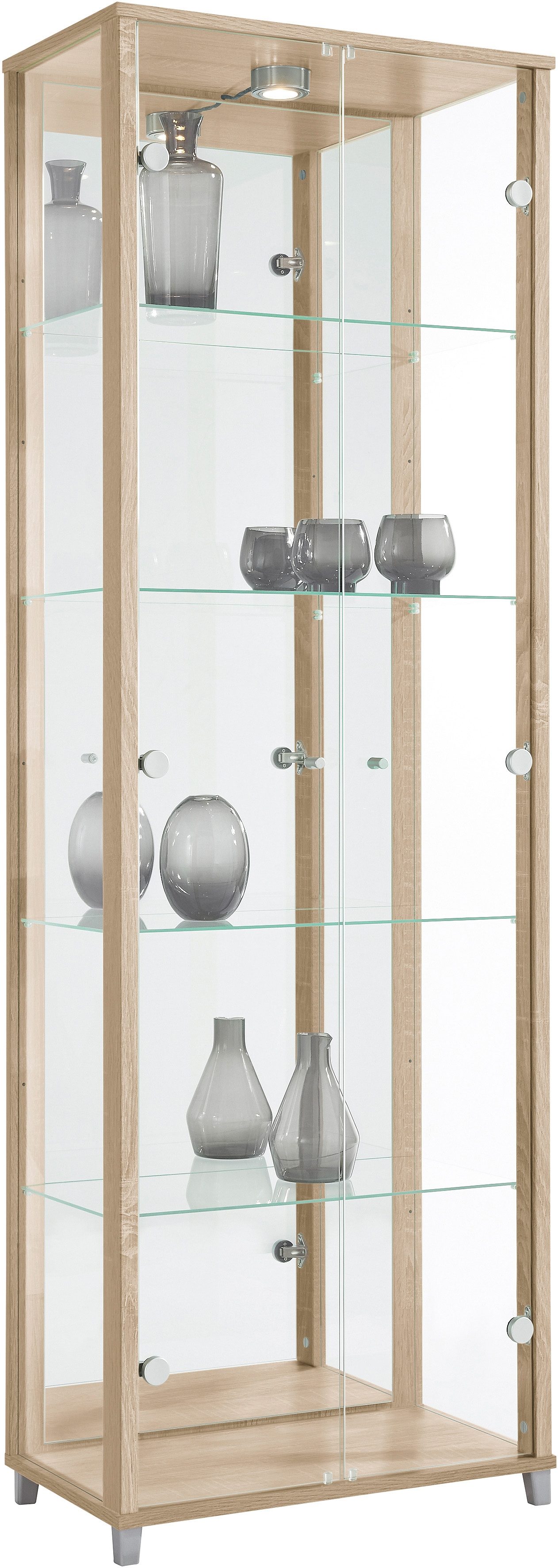 fif möbel Vitrinekast OPTIMA Standvitrine, vitrinekast, glazen vitrine, verzamelvitrine, LED