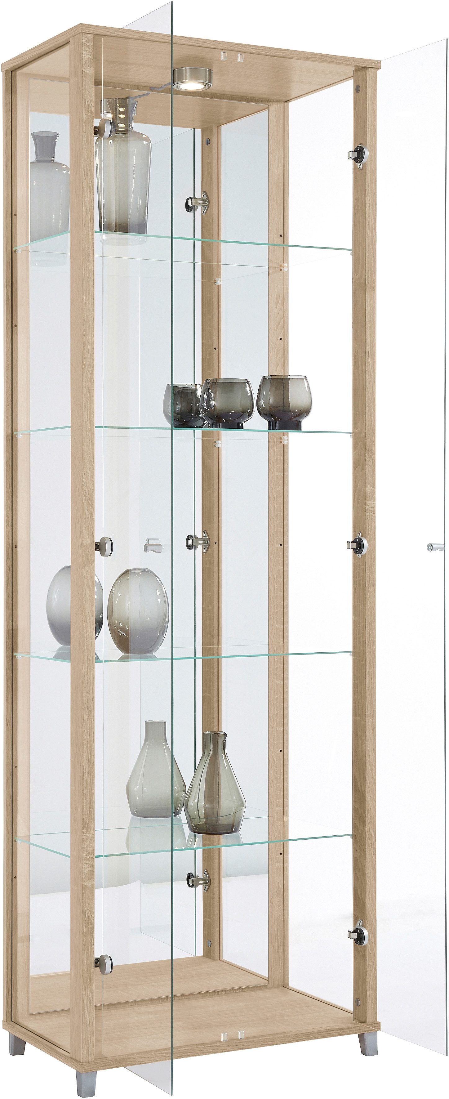fif möbel Vitrinekast OPTIMA Standvitrine, vitrinekast, glazen vitrine, verzamelvitrine, LED