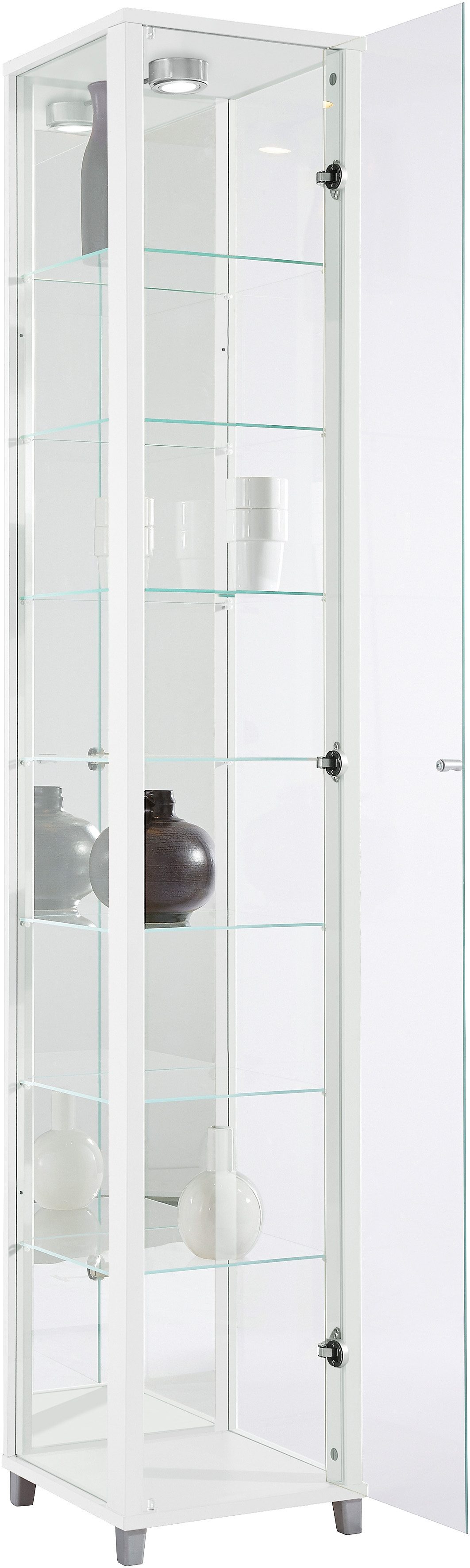 fif möbel Vitrinekast OPTIMA Staande vitrine/Glasvitrine 1x Glazen deur, perfect voor verzamelaars, verzamelvitrine