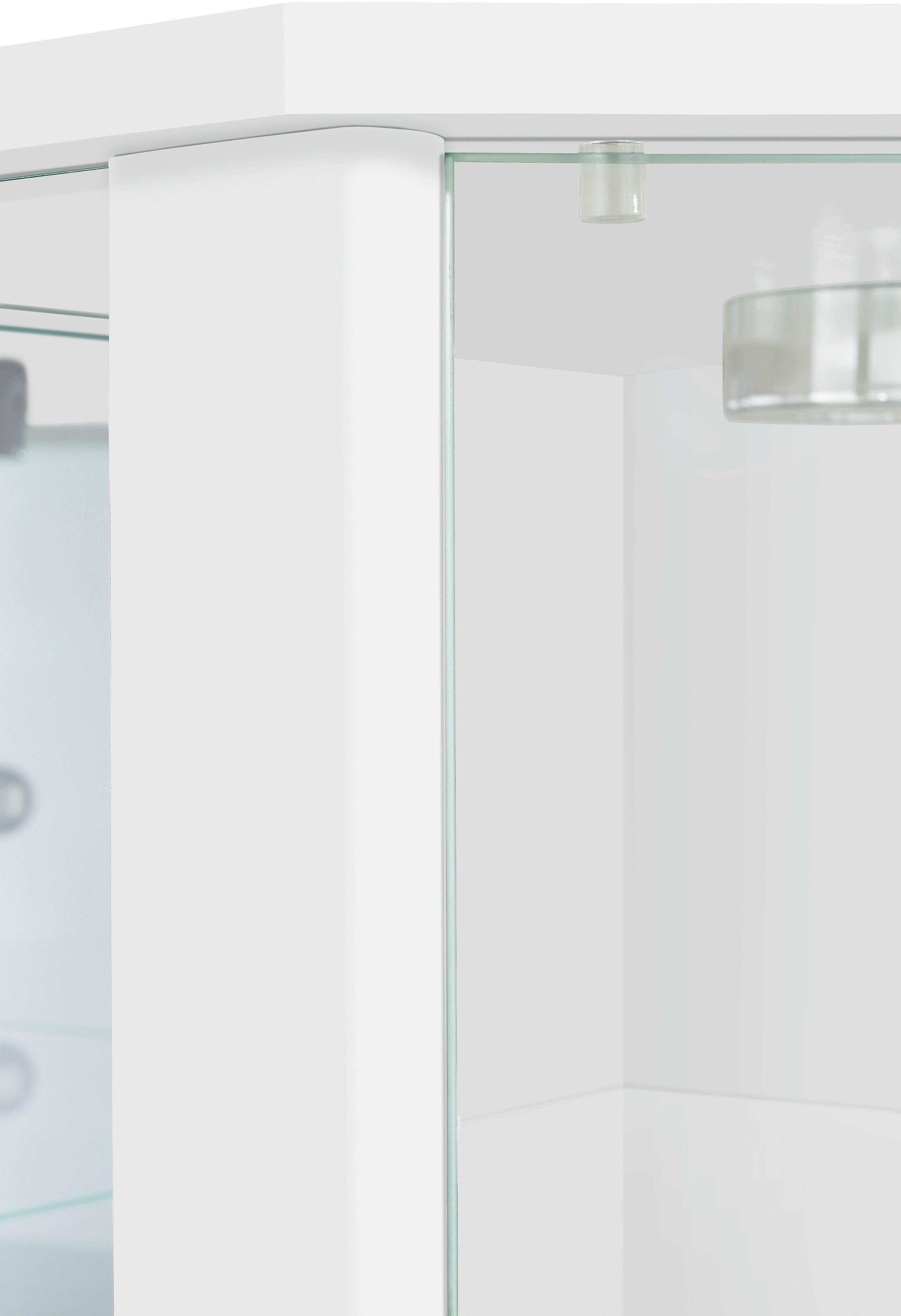 fif möbel Hoekvitrinekast TRIO hoogte ca. 172 cm, incl. verlichting Hoekvitrine/Glasvitrine 1x Glazen deur, perfect voor verzamelaars, verzamelvitrine