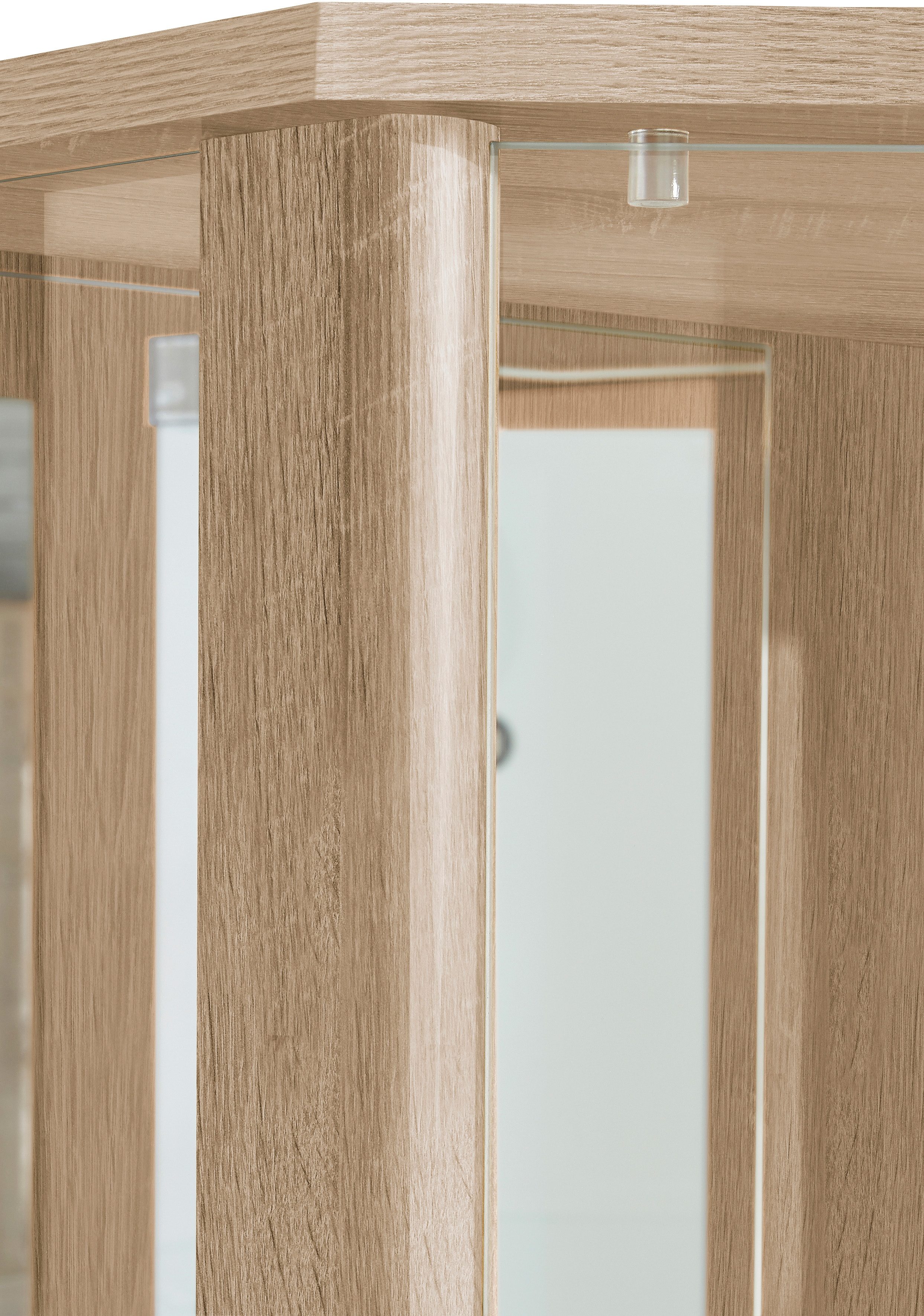 fif möbel Hoekvitrinekast TRIO hoogte ca. 172 cm, incl. verlichting Hoekvitrine/Glasvitrine 1x Glazen deur, perfect voor verzamelaars, verzamelvitrine