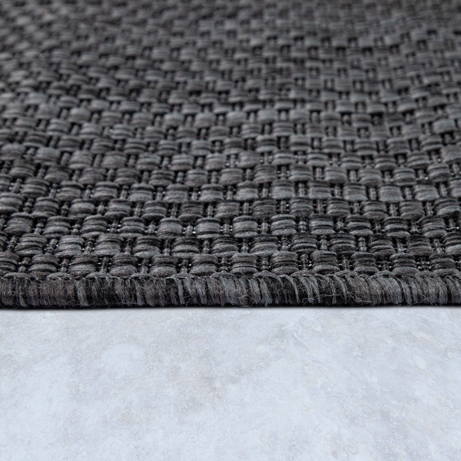 Bruno Banani Vloerkleed Venezia Platweefsel, sisal-look, mêlee, uv-bestendig, geschikt voor buiten