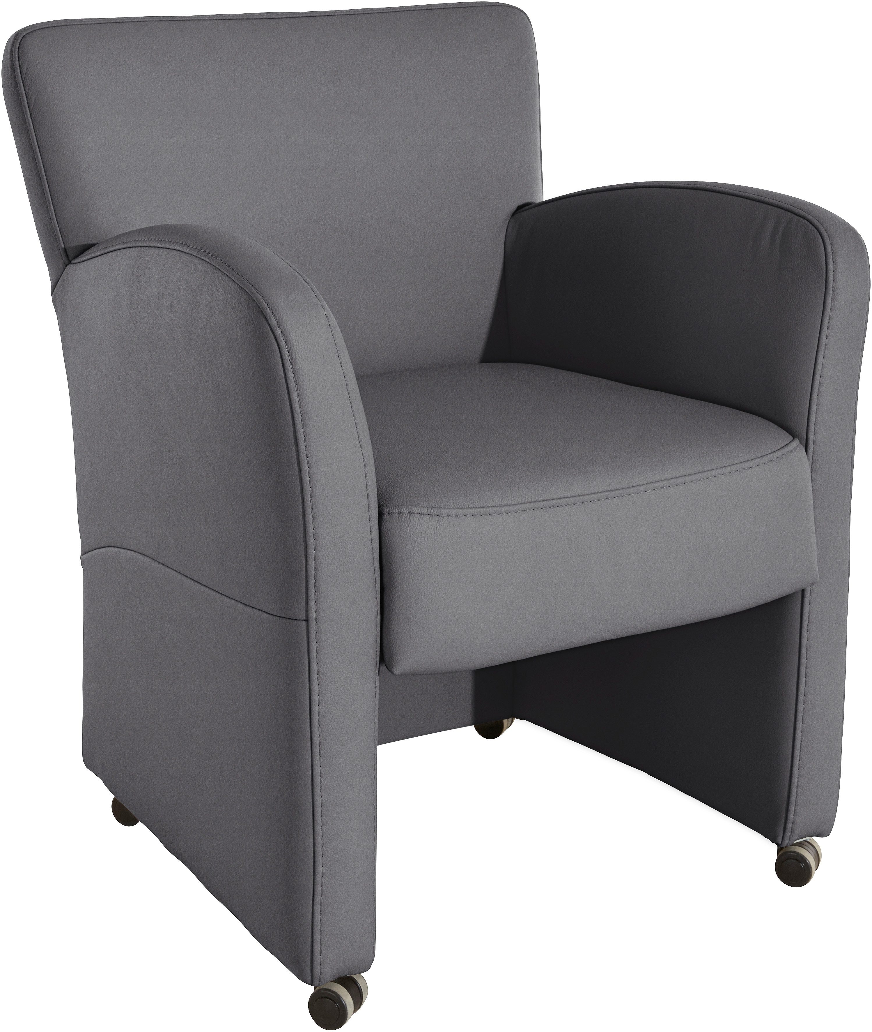 exxpo - sofa fashion Fauteuil Cortado, loungestoel op wielen, smalle armleuningen, comfortabel fauteuils bruin