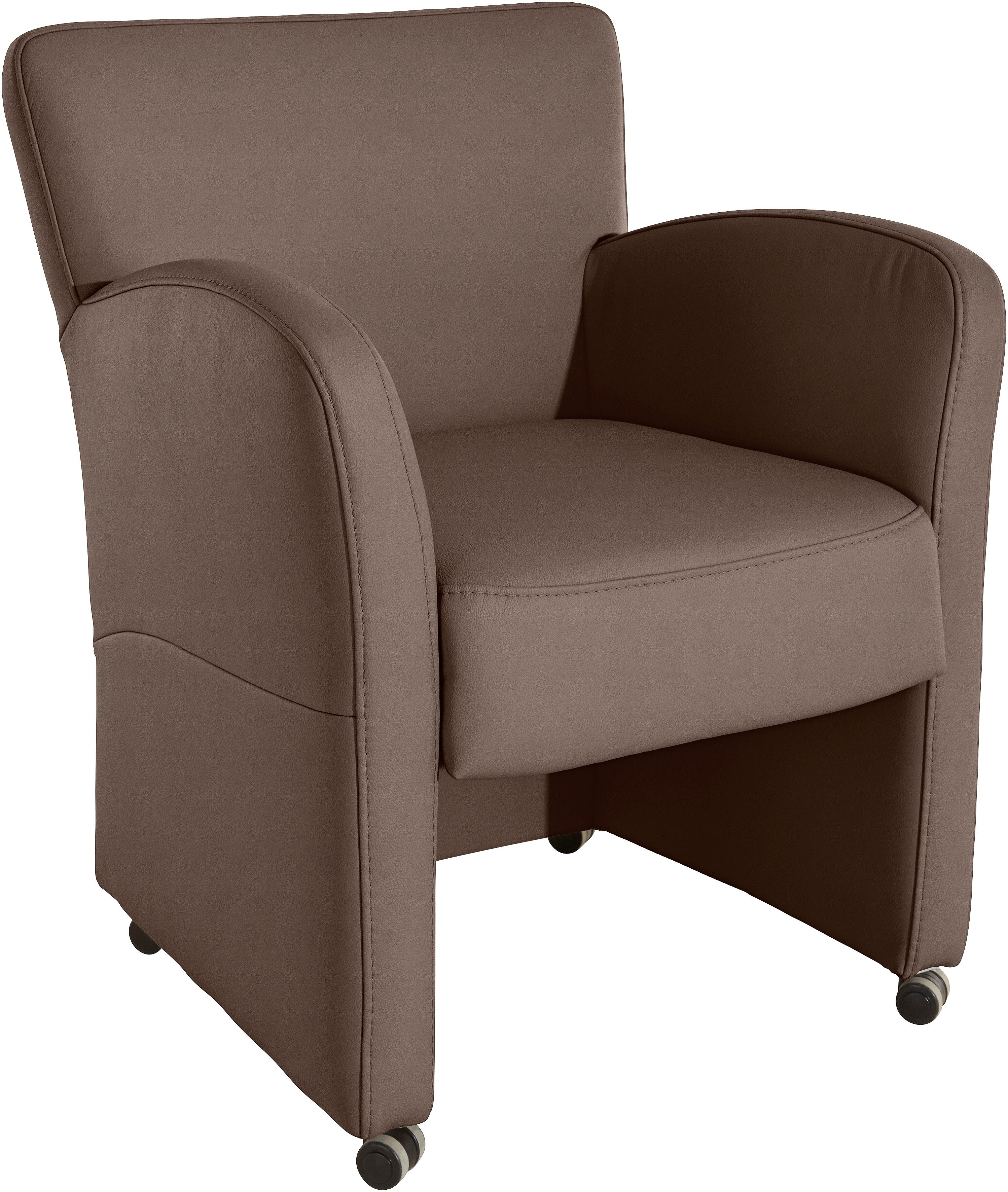 exxpo - sofa fashion Fauteuil Cortado, loungestoel op wielen, smalle armleuningen, comfortabel fauteuils bruin