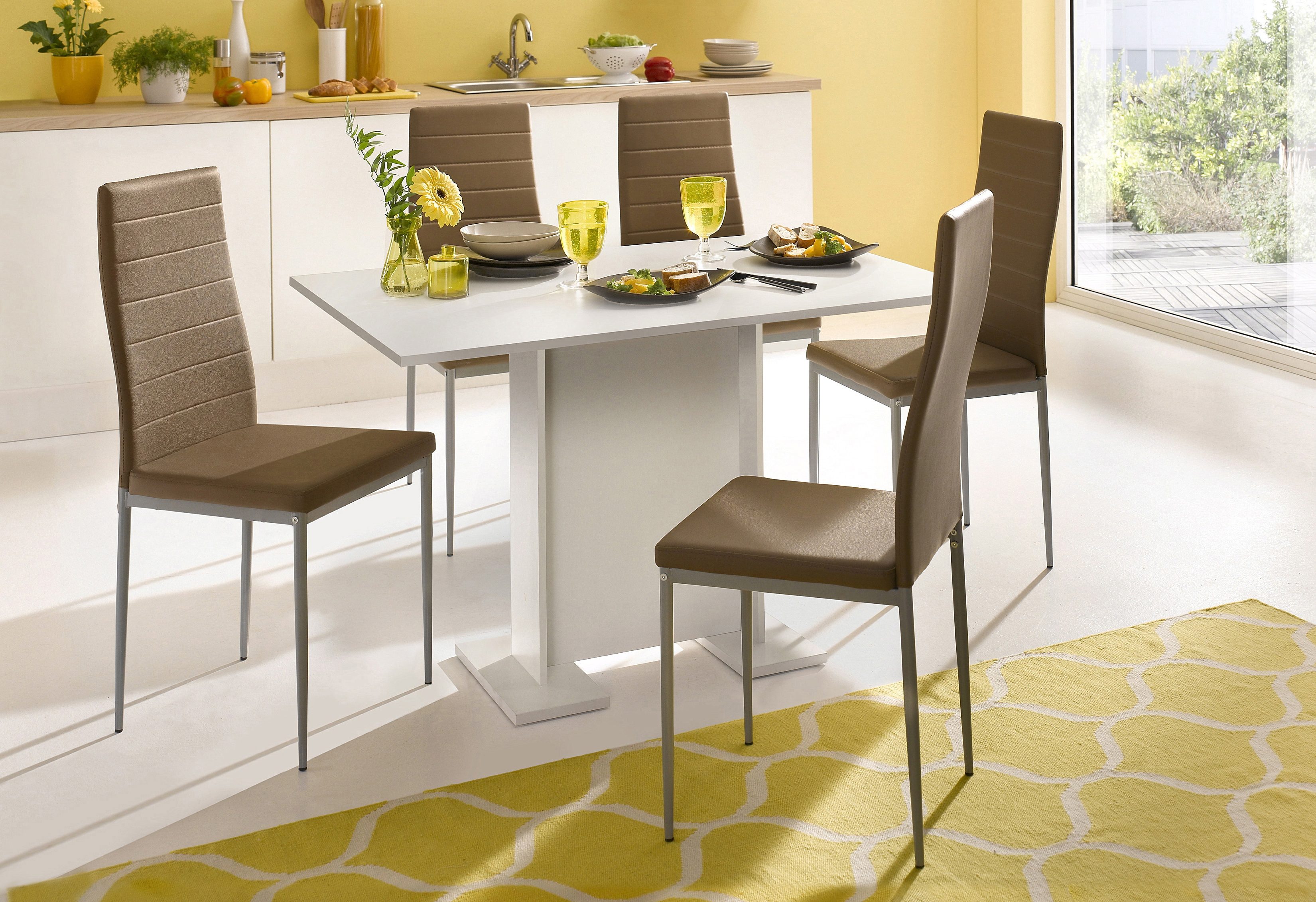 Homexperts Eetkamerstoel Pegasus Overtrekstof imitatieleer (set)