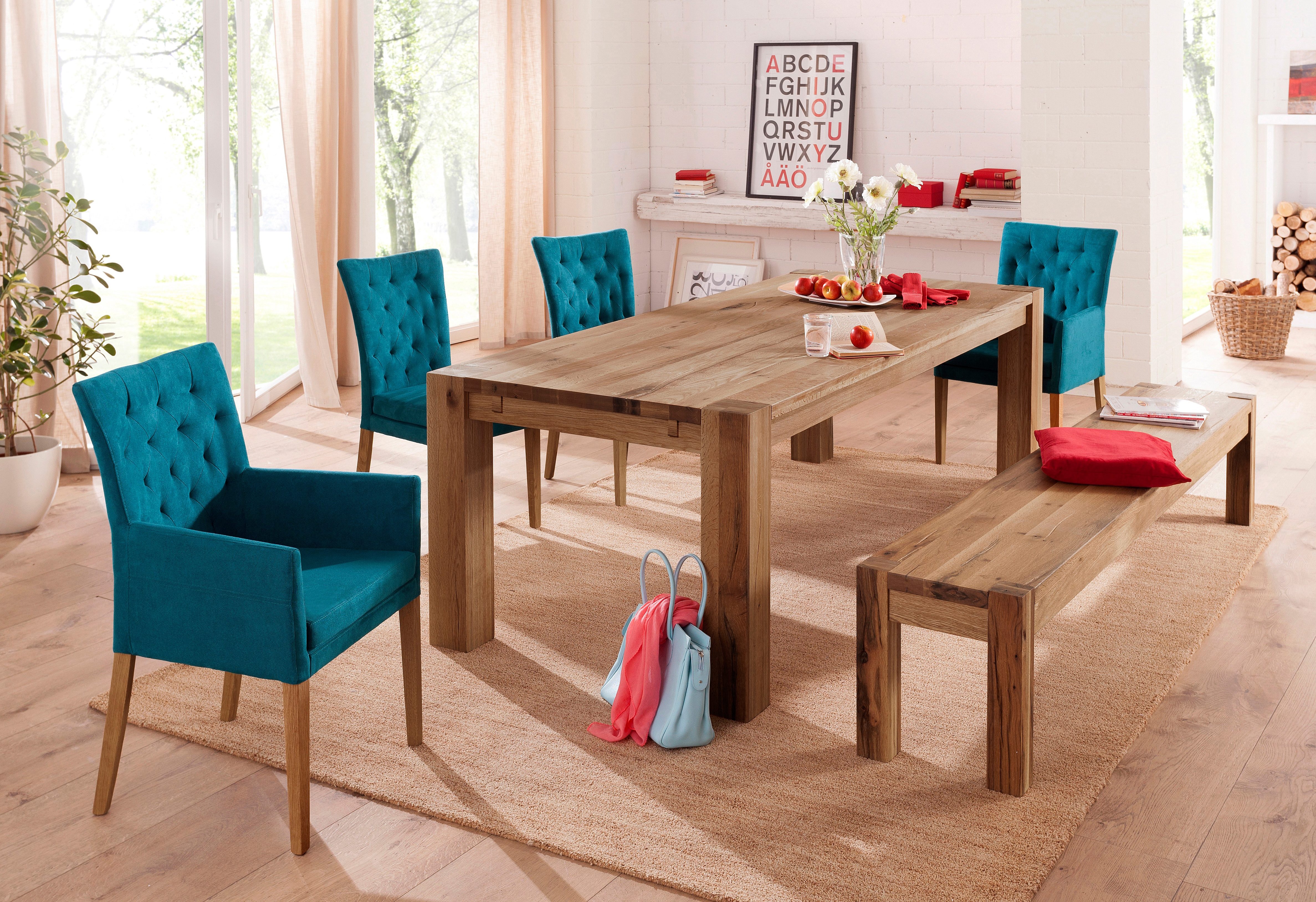 Home affaire Eetkamerstoel Colorado BESTSELLER Polsterstoel Poten in eiken of noten. In set van 2, 4 of 6